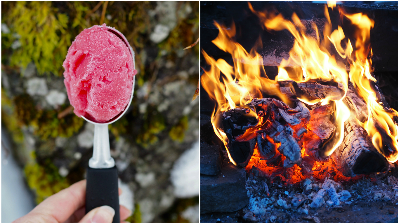 Aquavit, Raspberry and Cardamon Sorbet