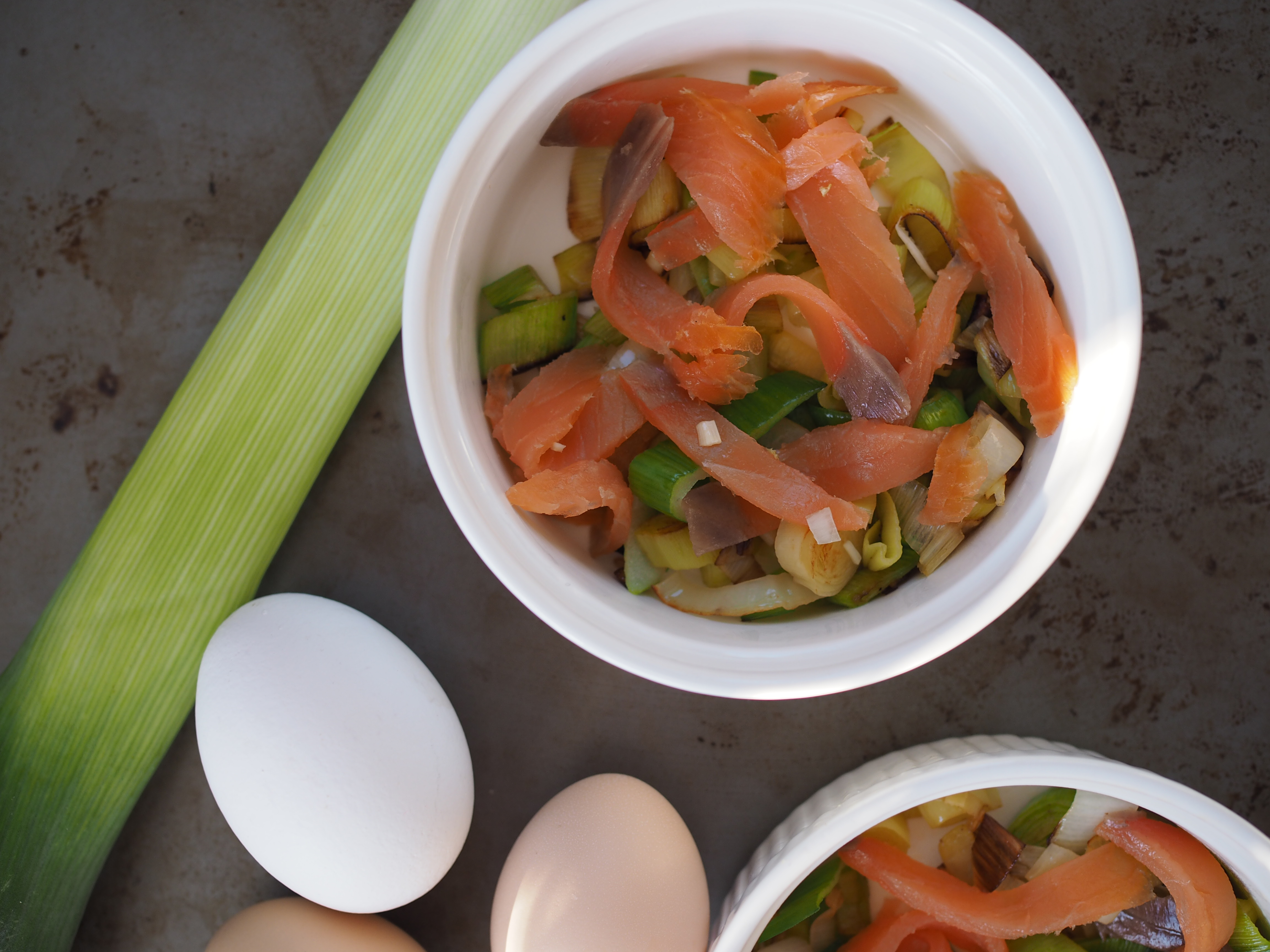 Baked Smoked Salmon & Eggs