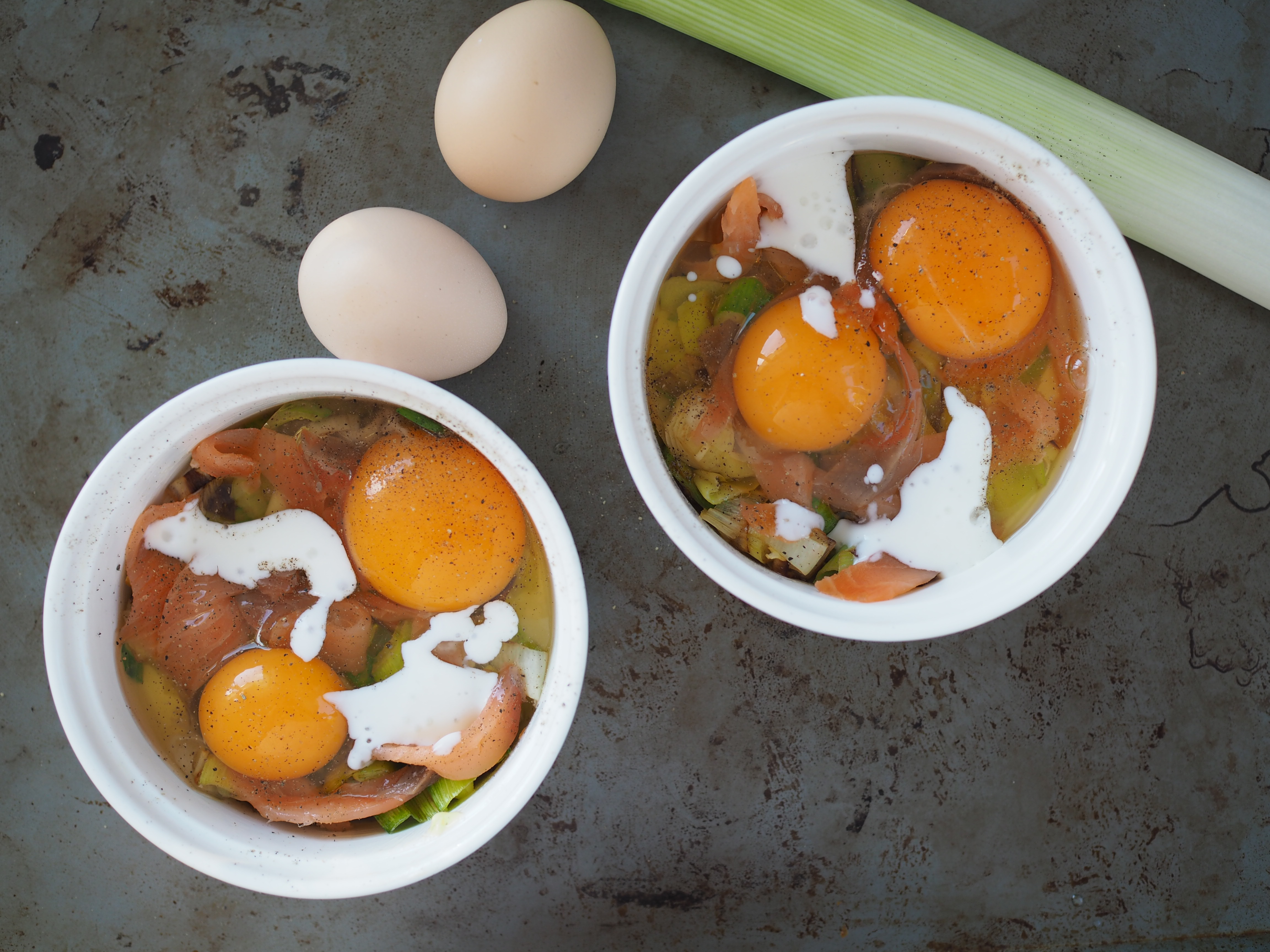 Baked Smoked Salmon & Eggs