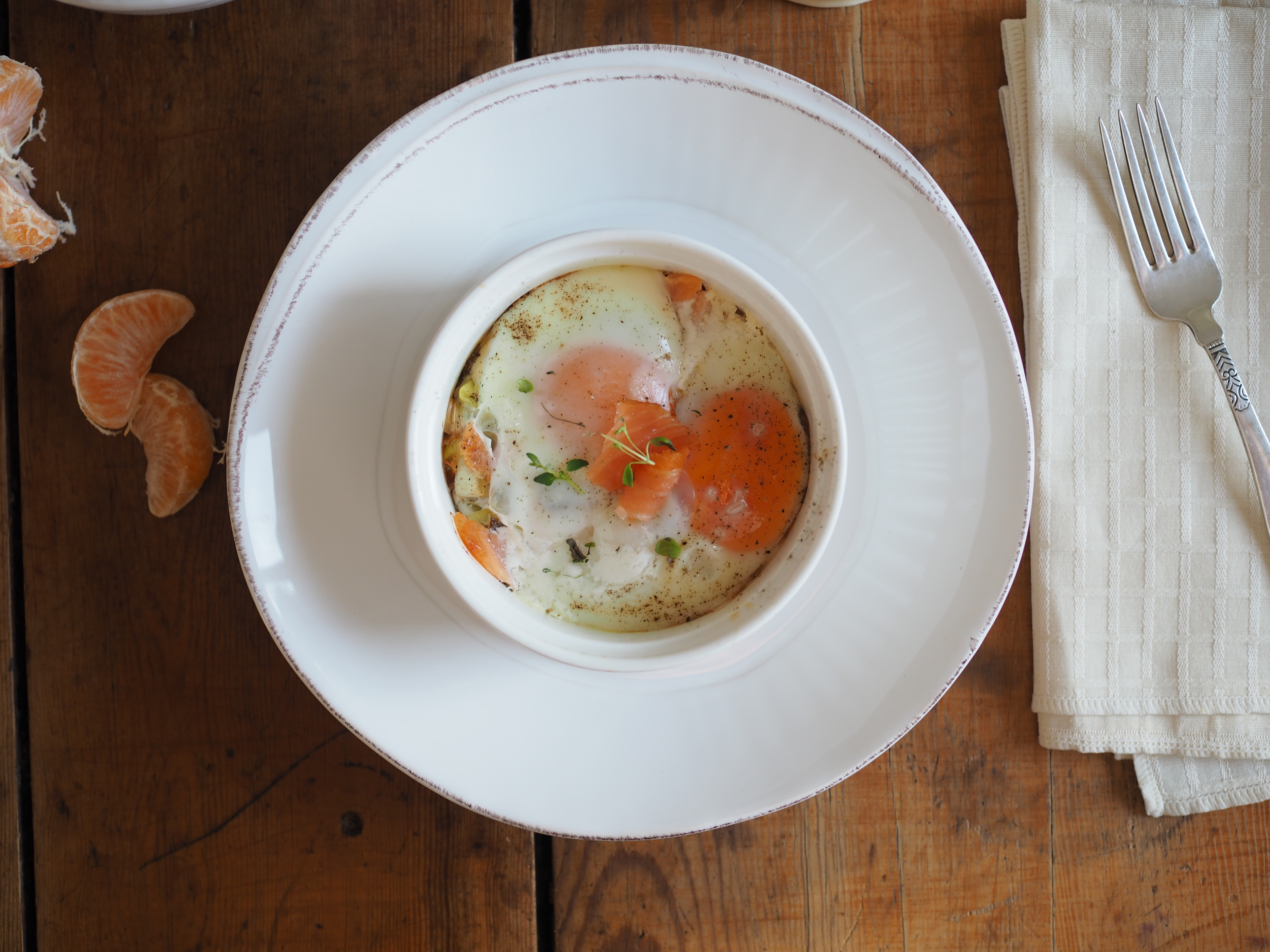 Baked Smoked Salmon & Eggs