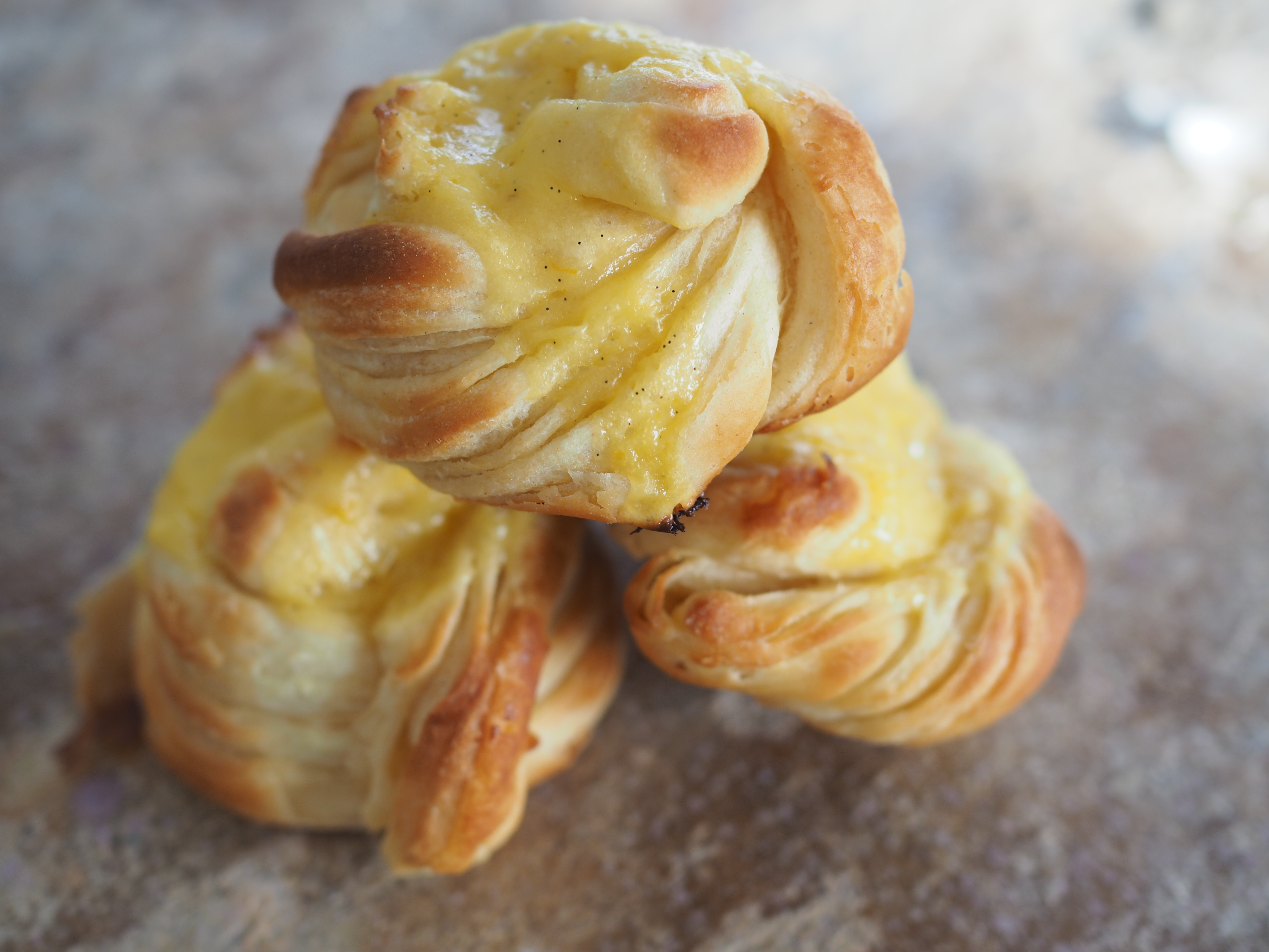 Wienerbrød with Orange & Vanilla Custard