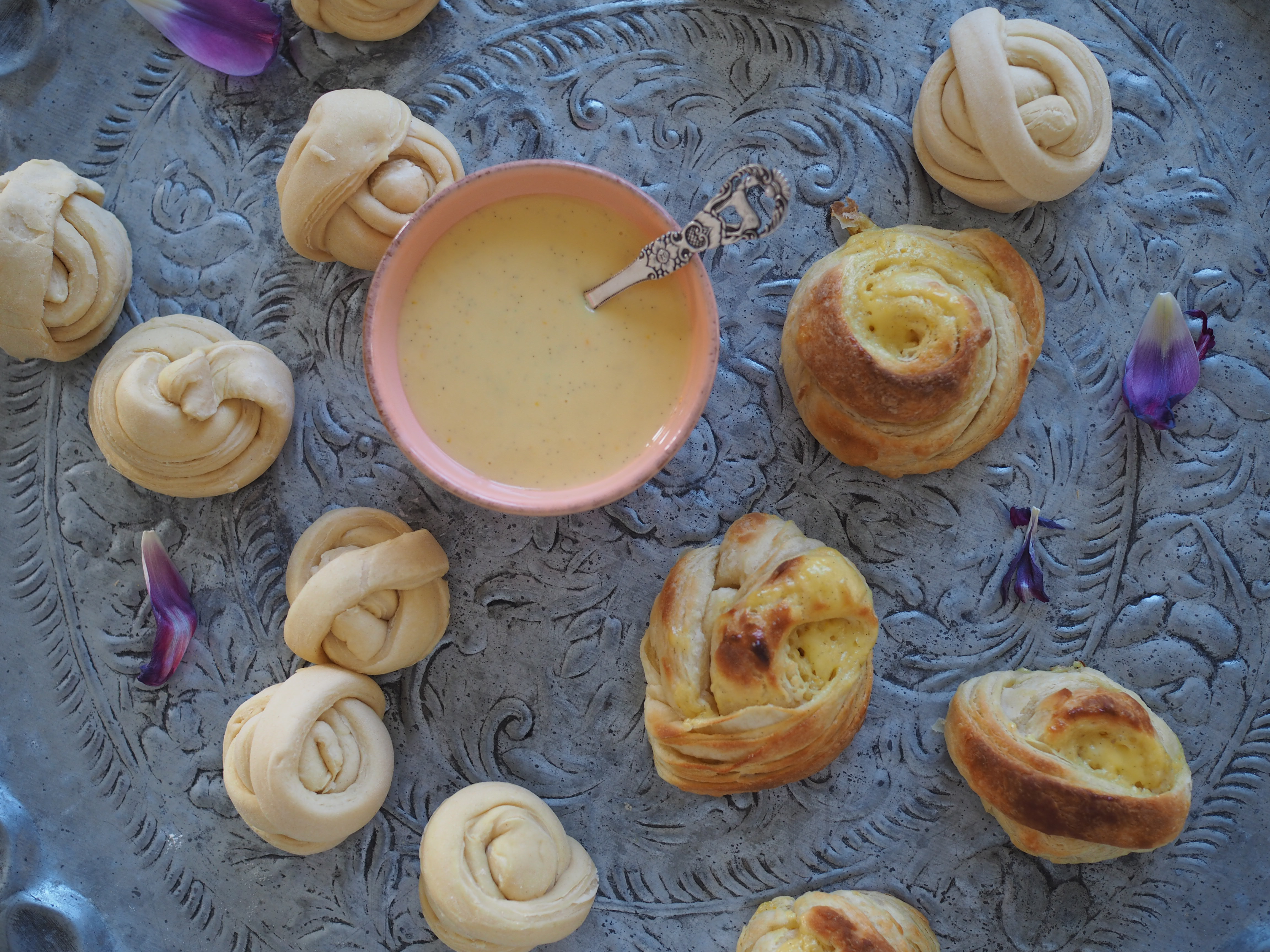 Wienerbrød with Orange & Vanilla Custard