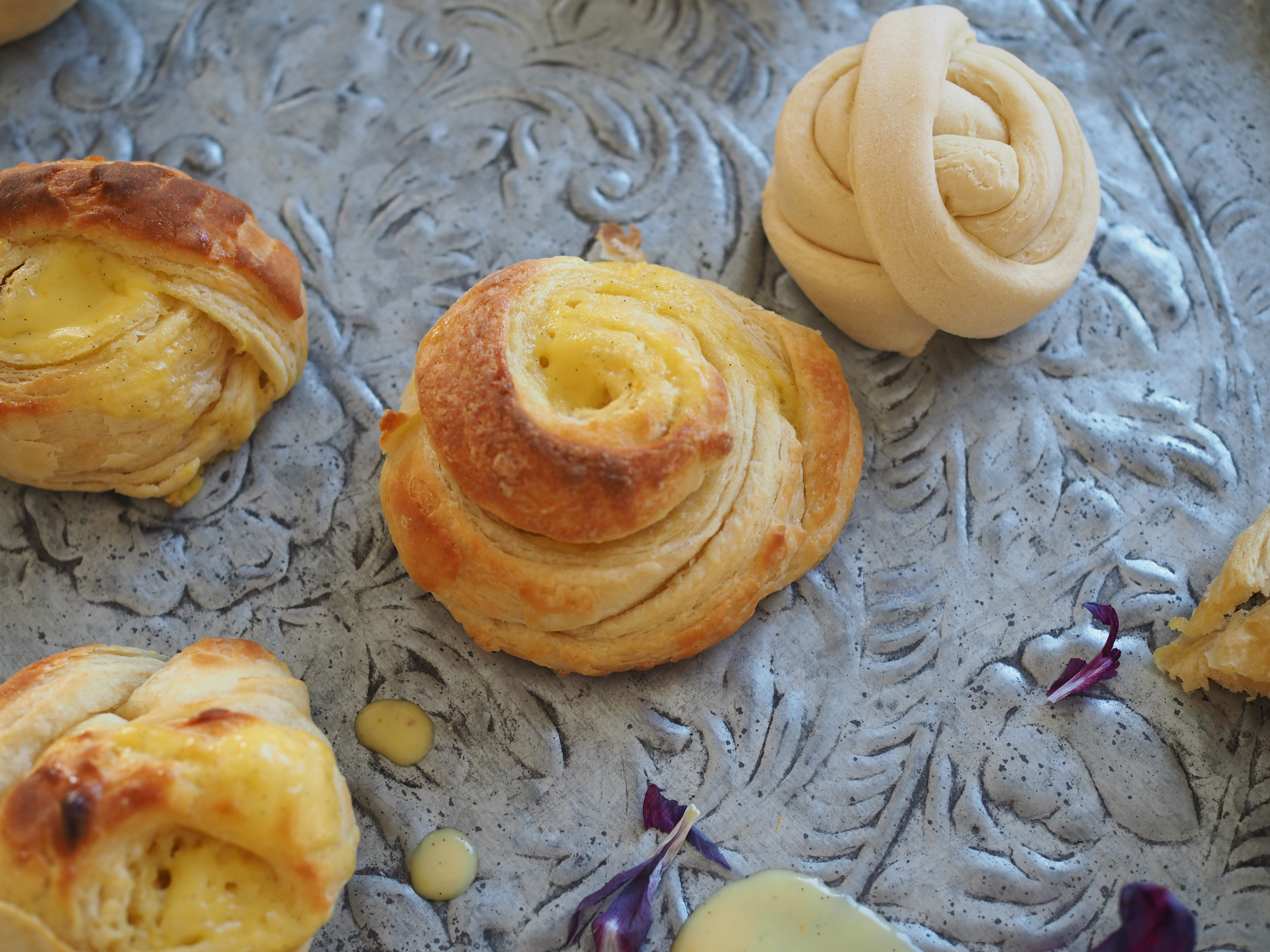 Wienerbrød with Orange & Vanilla Custard