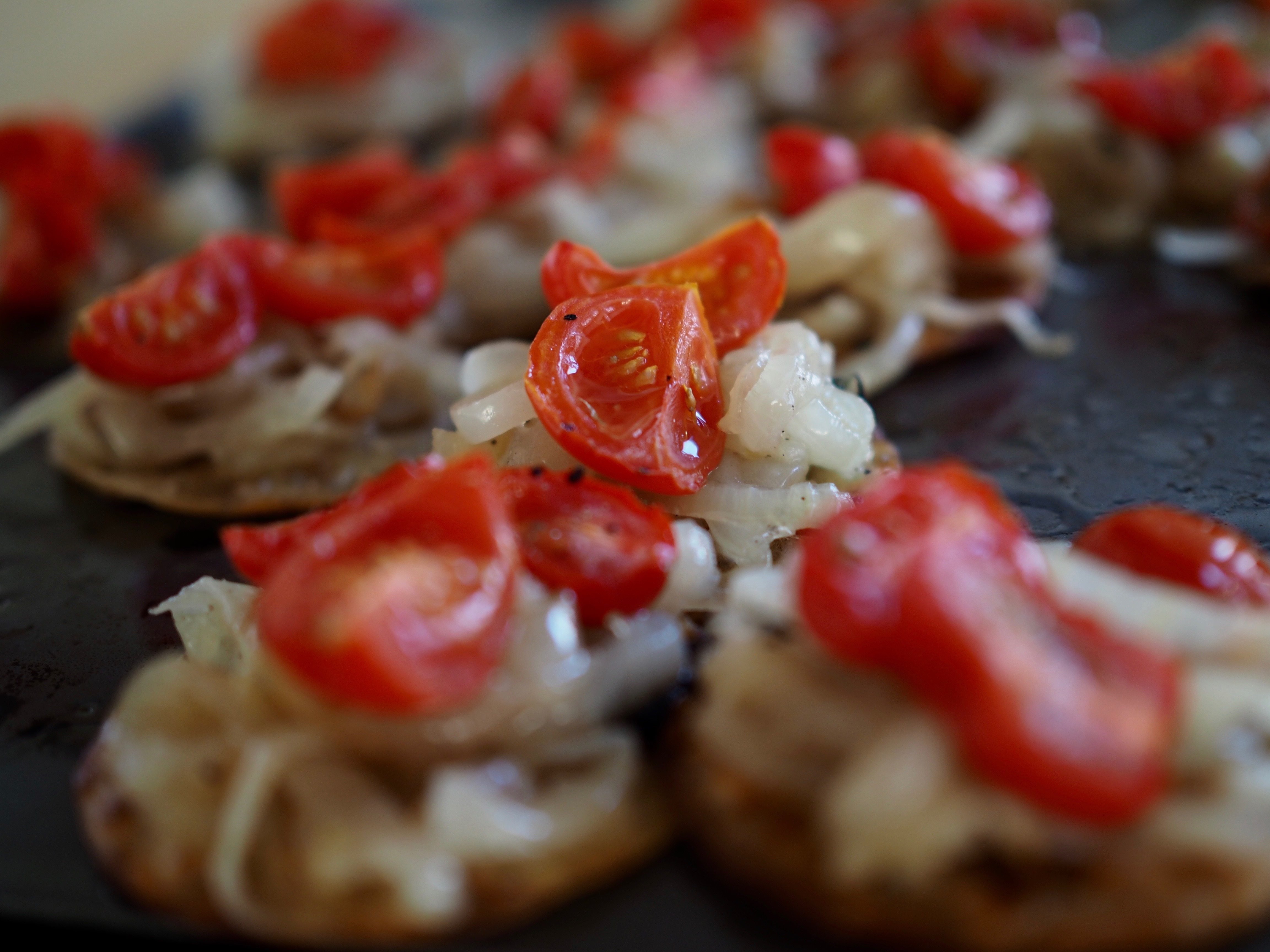 Lompe with Carmelized Onions and Roasted Tomatoes