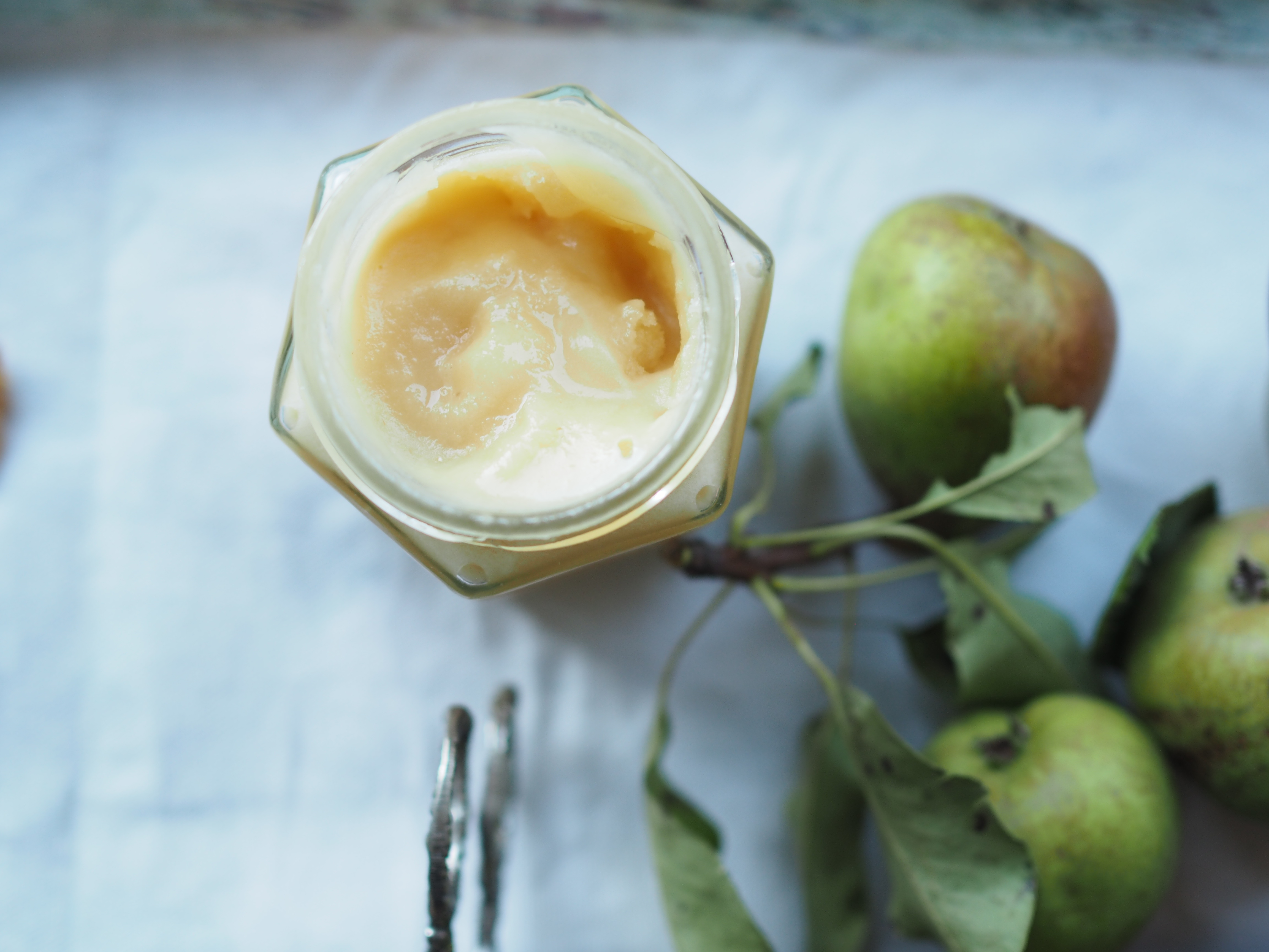 Savory Pear Tart with local honey, blue cheese, walnuts and a whole wheat puff pastry (Pæreterte)