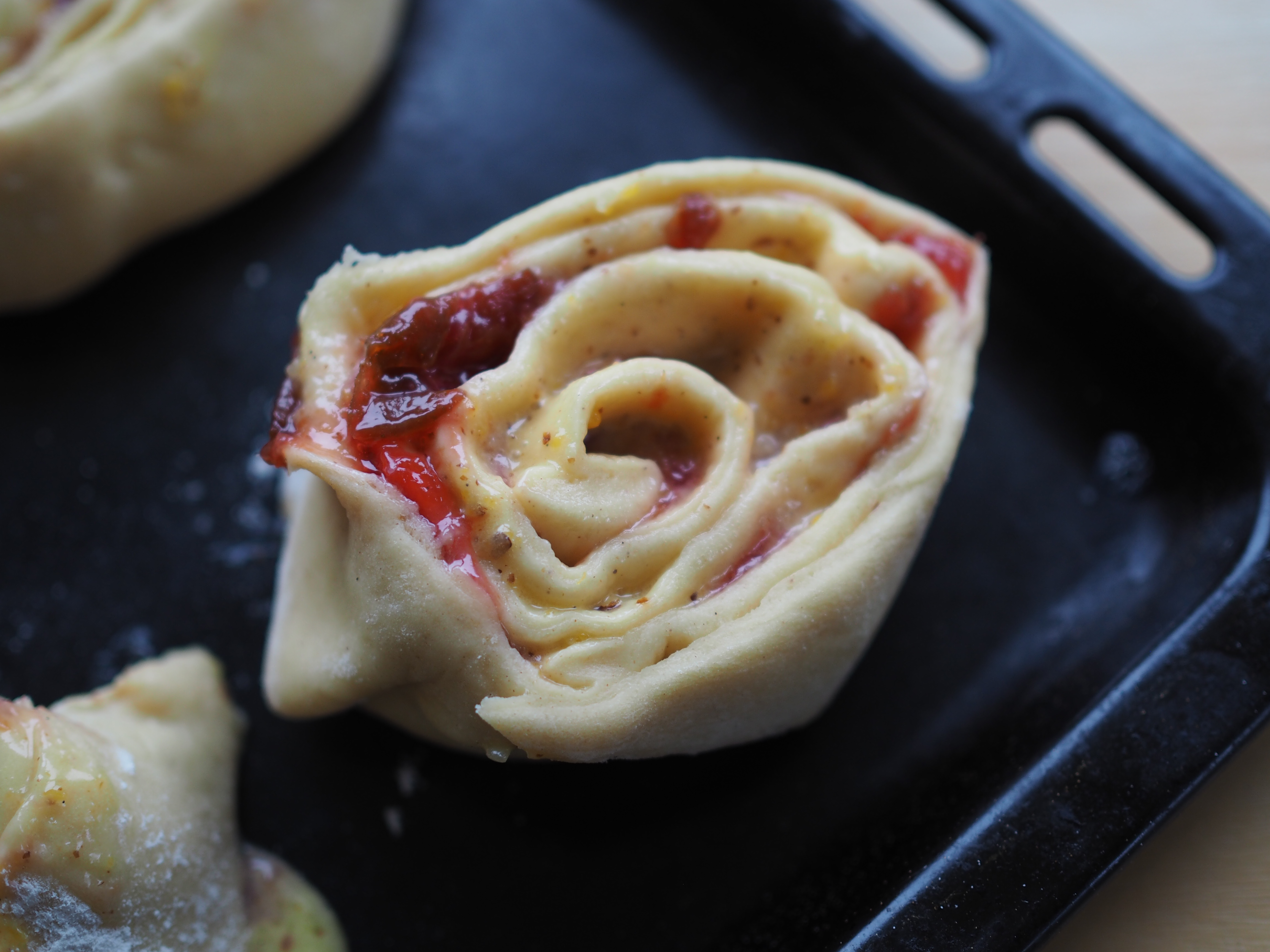 Norwegian Boller with Plums and Almond Custard
