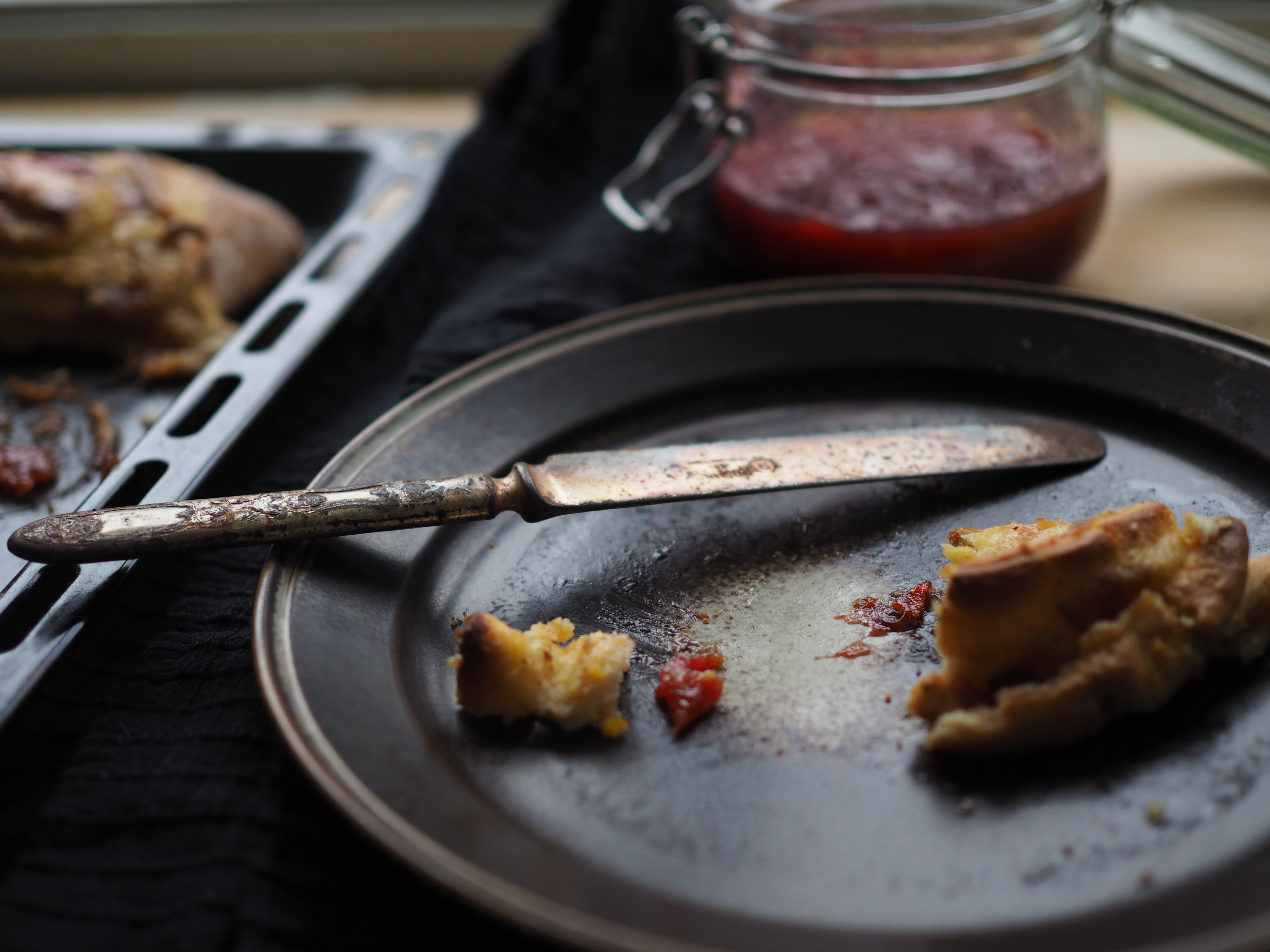 Norwegian Boller with Plums and Almond Custard