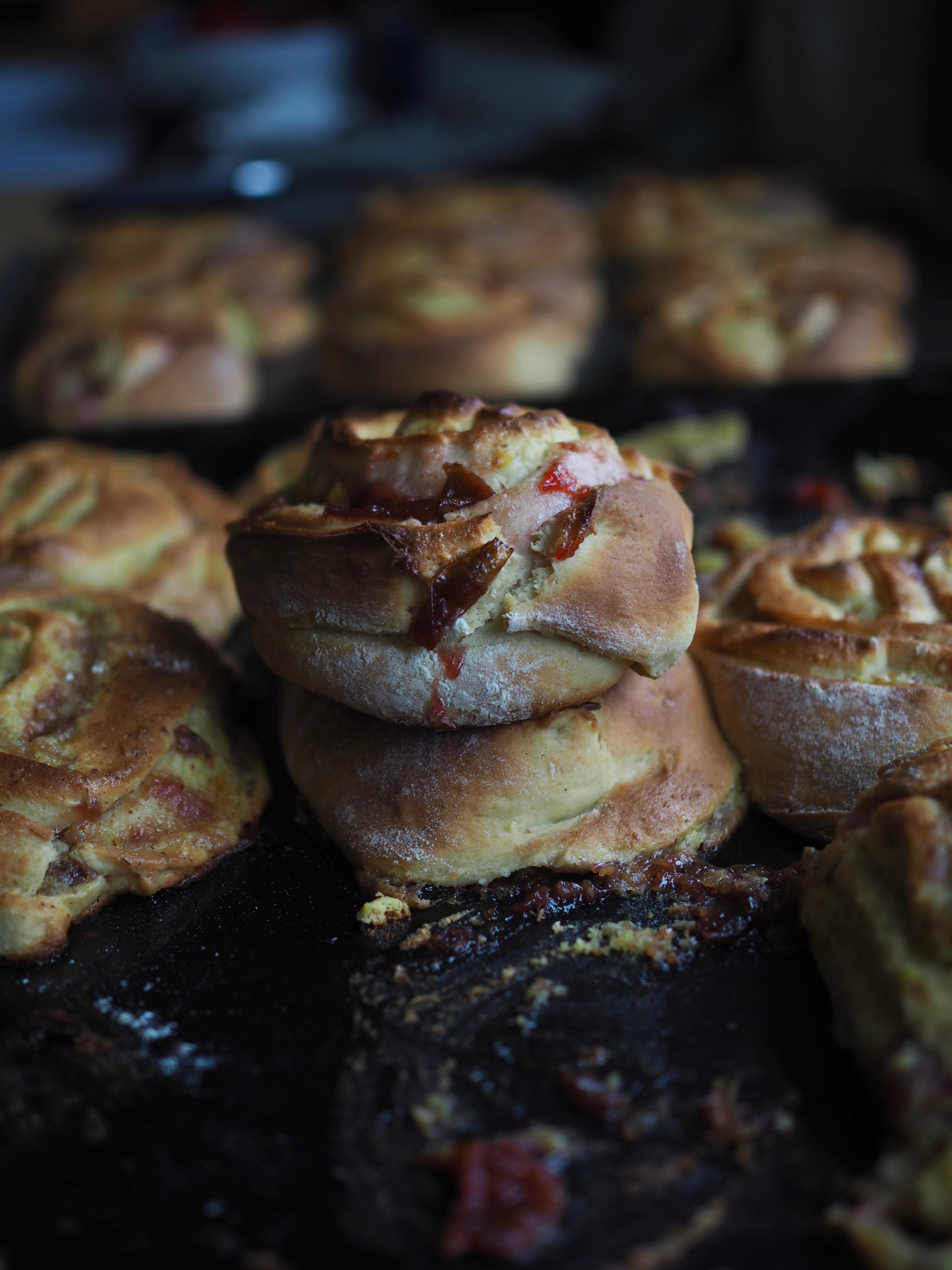 Norwegian Boller with Plums and Almond Custard