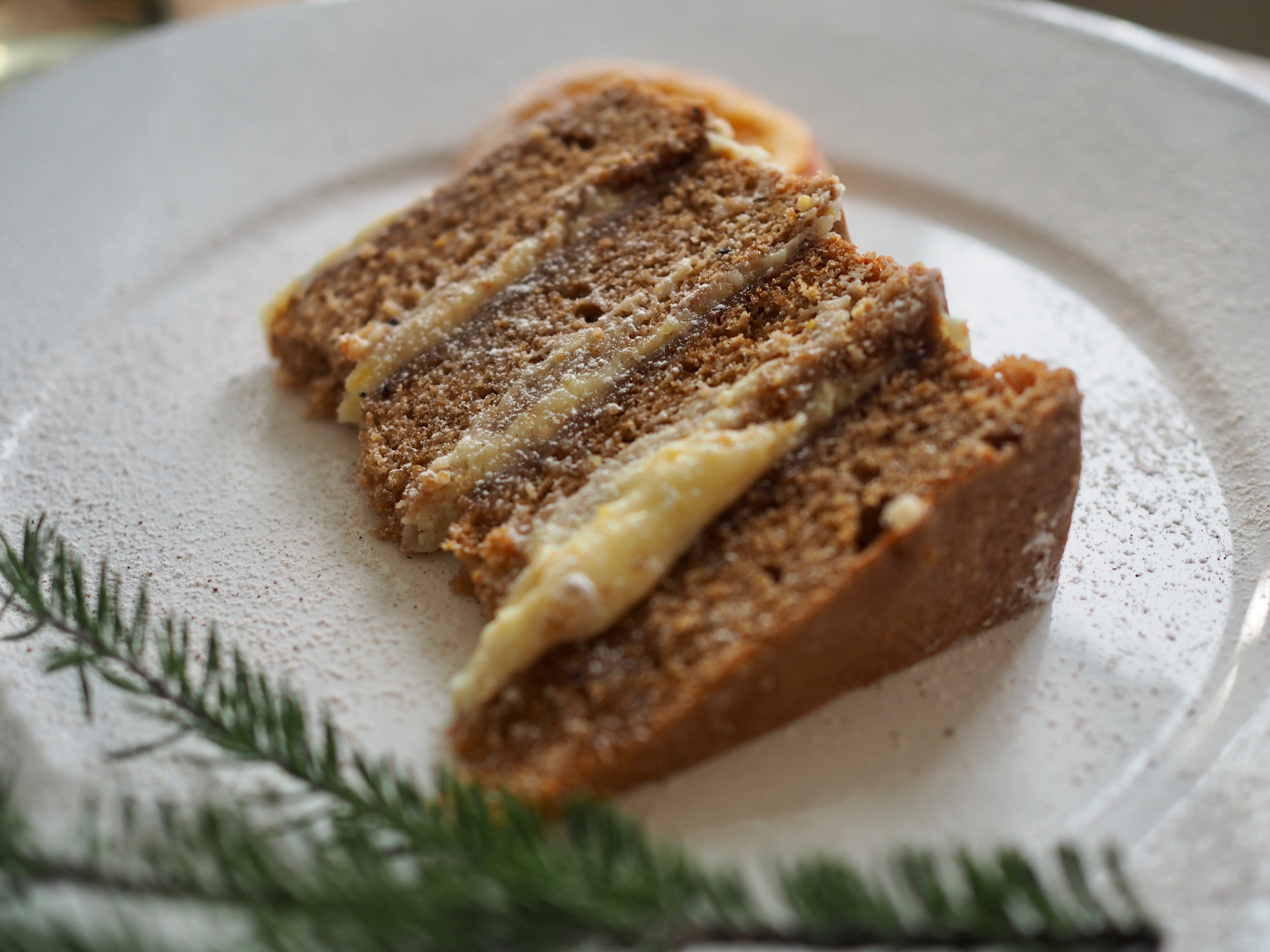 Norwegian Sirupskake (Layered Spice Cake with Candied Oranges and Orange Frosting)