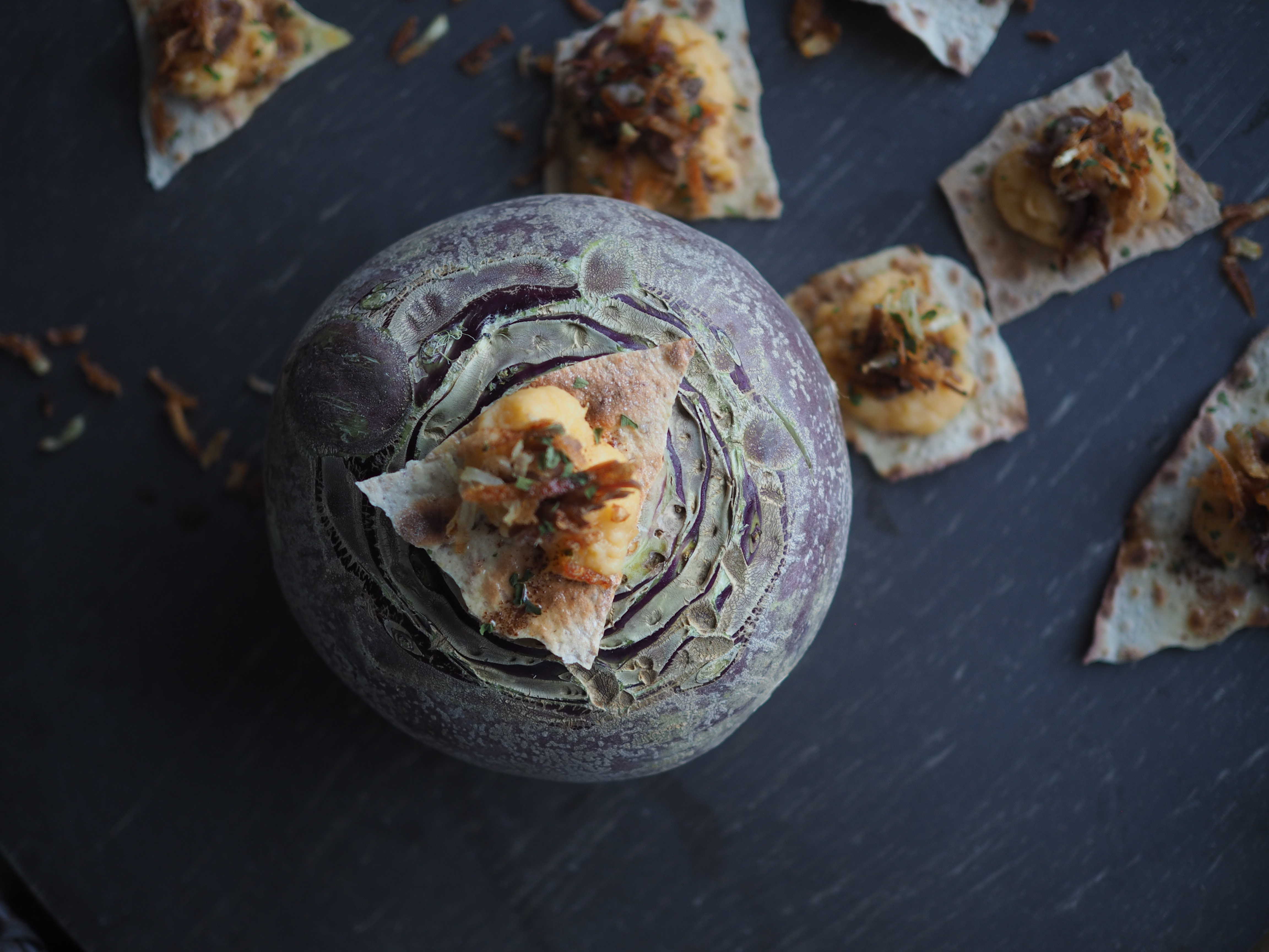 Pinnekjøtt with Flatbread, Rutabaga Puree, Crispy Potatoes and Lemon Browned Butter