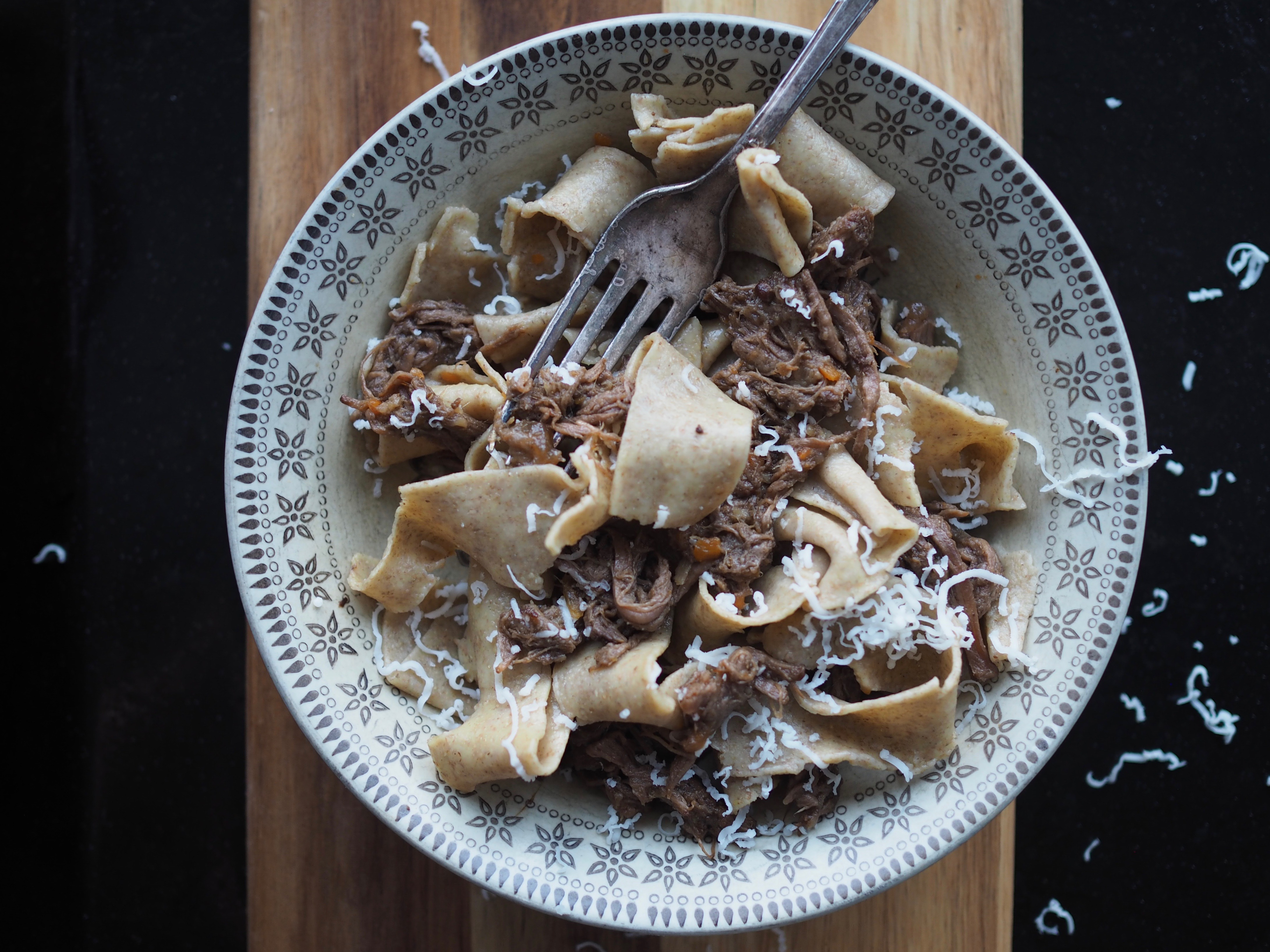 Hand-Cut Rye Noodles with Beer-Braised Beef