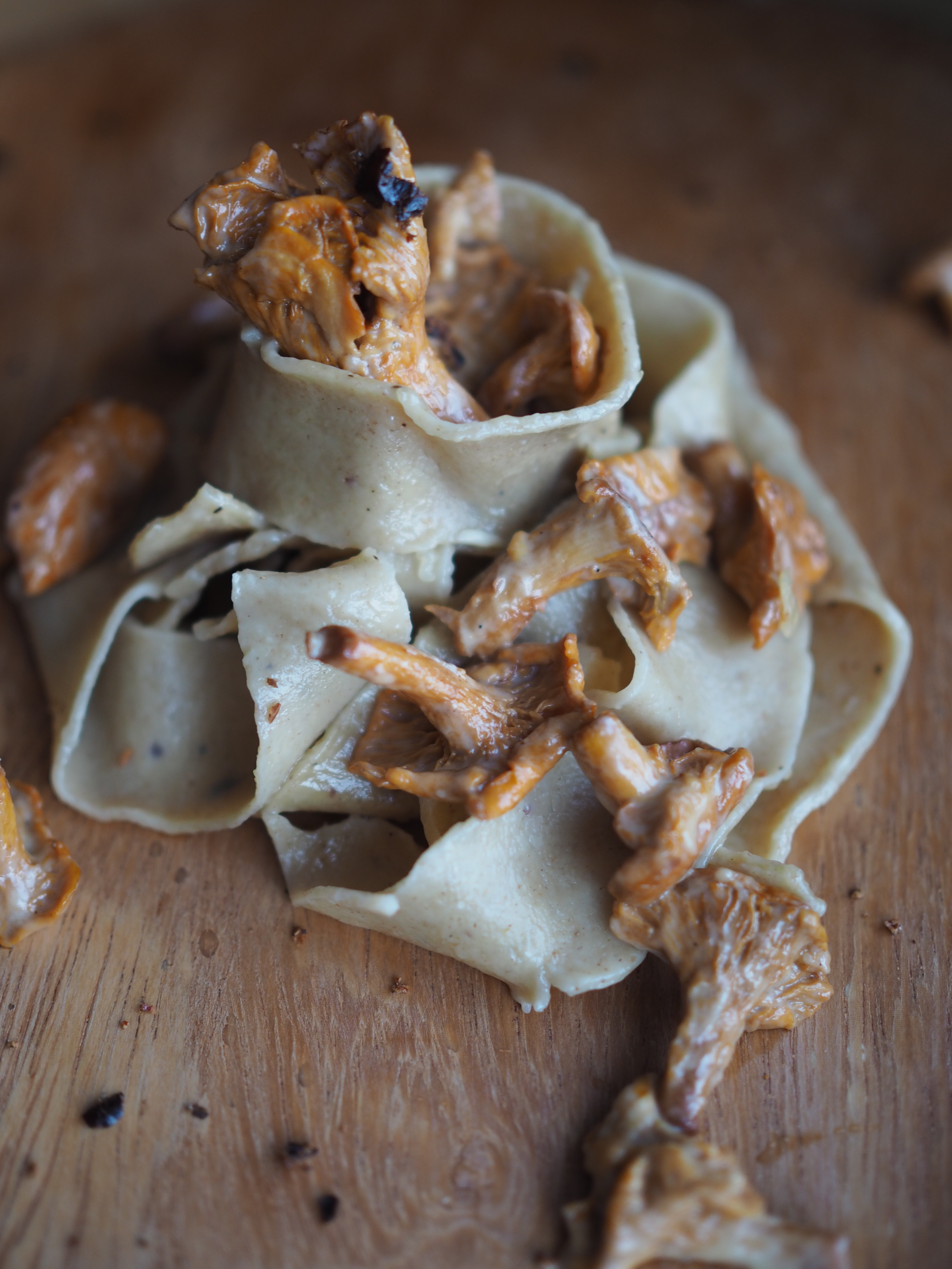 Juniper Berry & Barley Noodles with Creamy Chanterelles