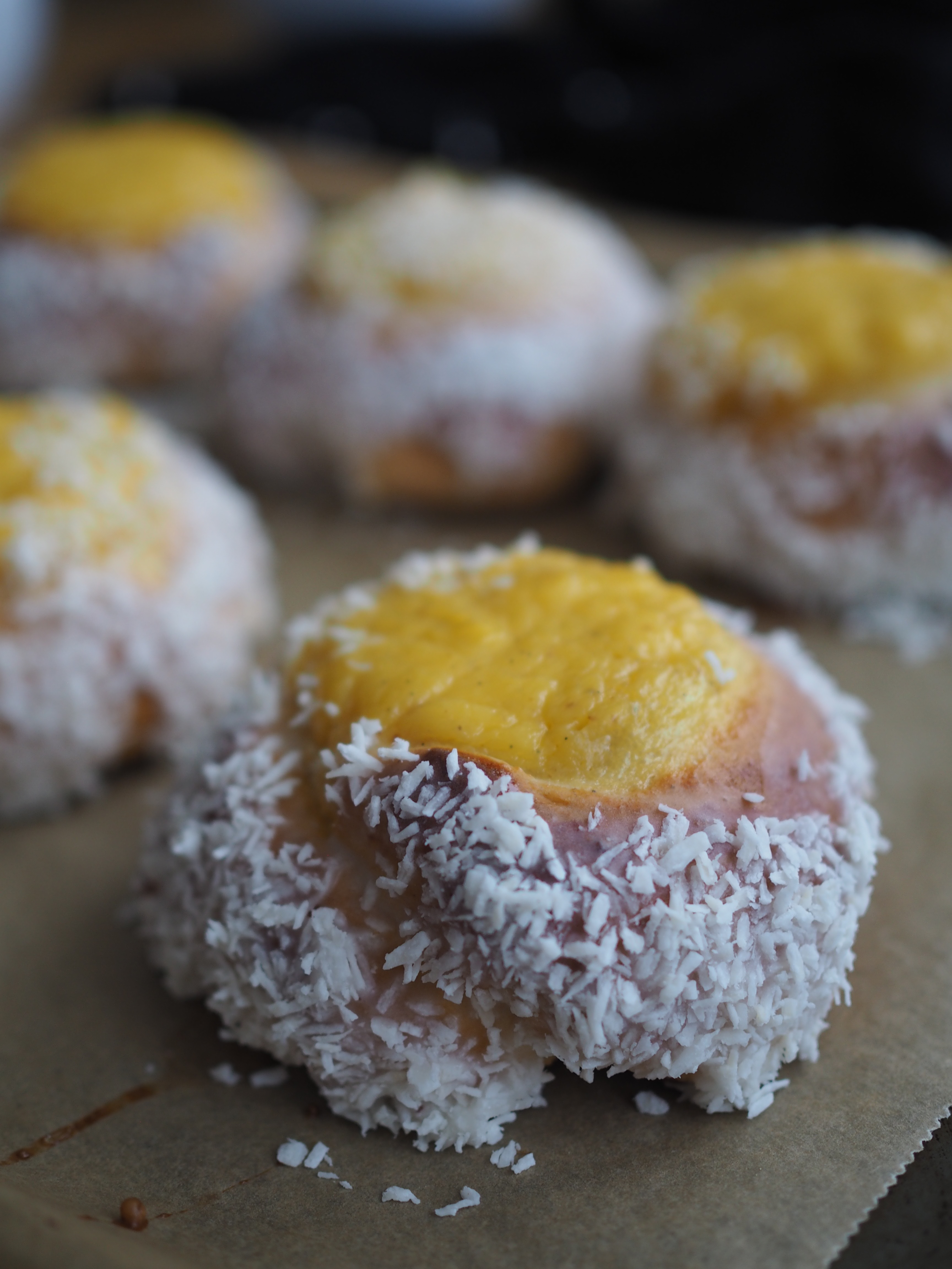 Skoleboller (Norwegian Buns with Custard & Coconut)