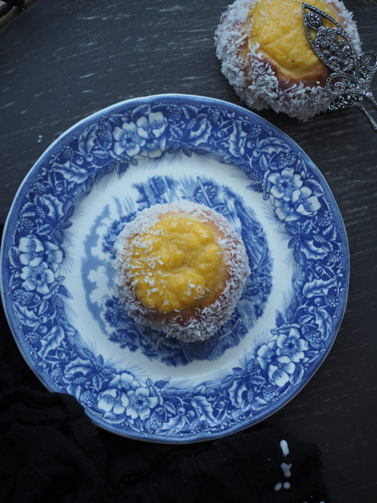 Skoleboller (Norwegian Buns with Custard & Coconut)