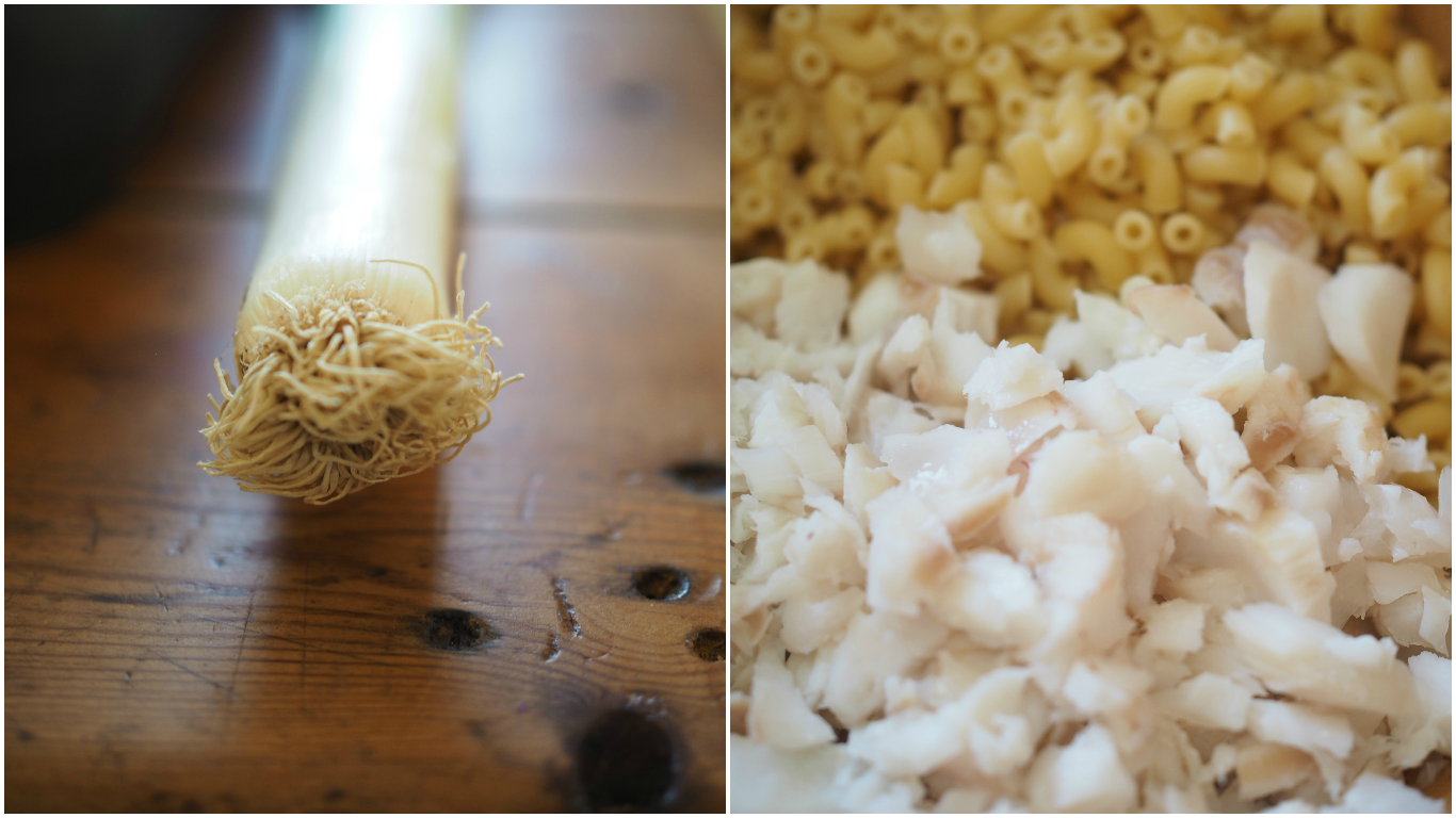 Norwegian Fiskegrateng (Fish & Macaroni Casserole with Garlicky Breadcrumbs)