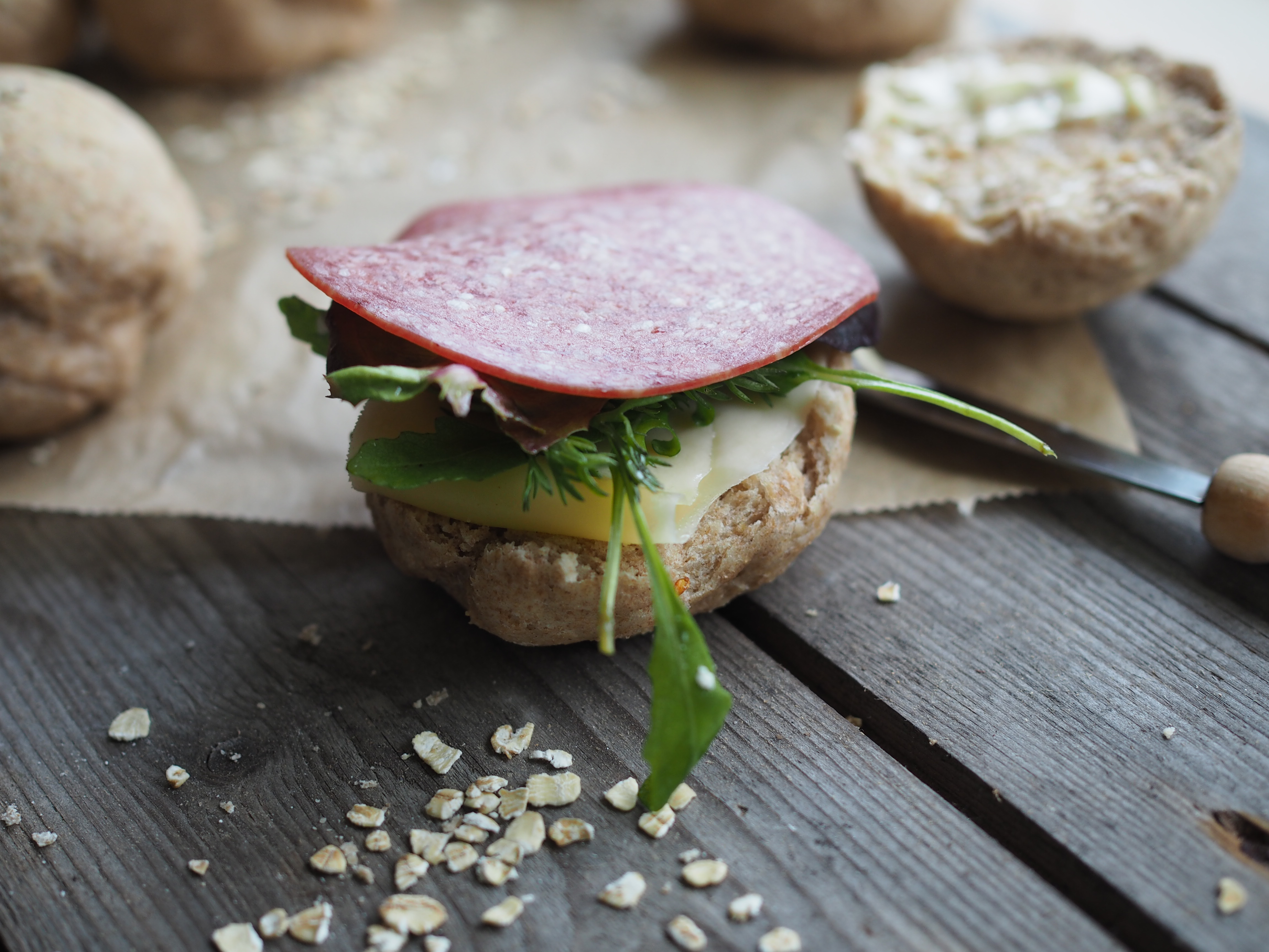 Norwegian Crusty Rolls with Oats (Rundstykker med Havregryn)