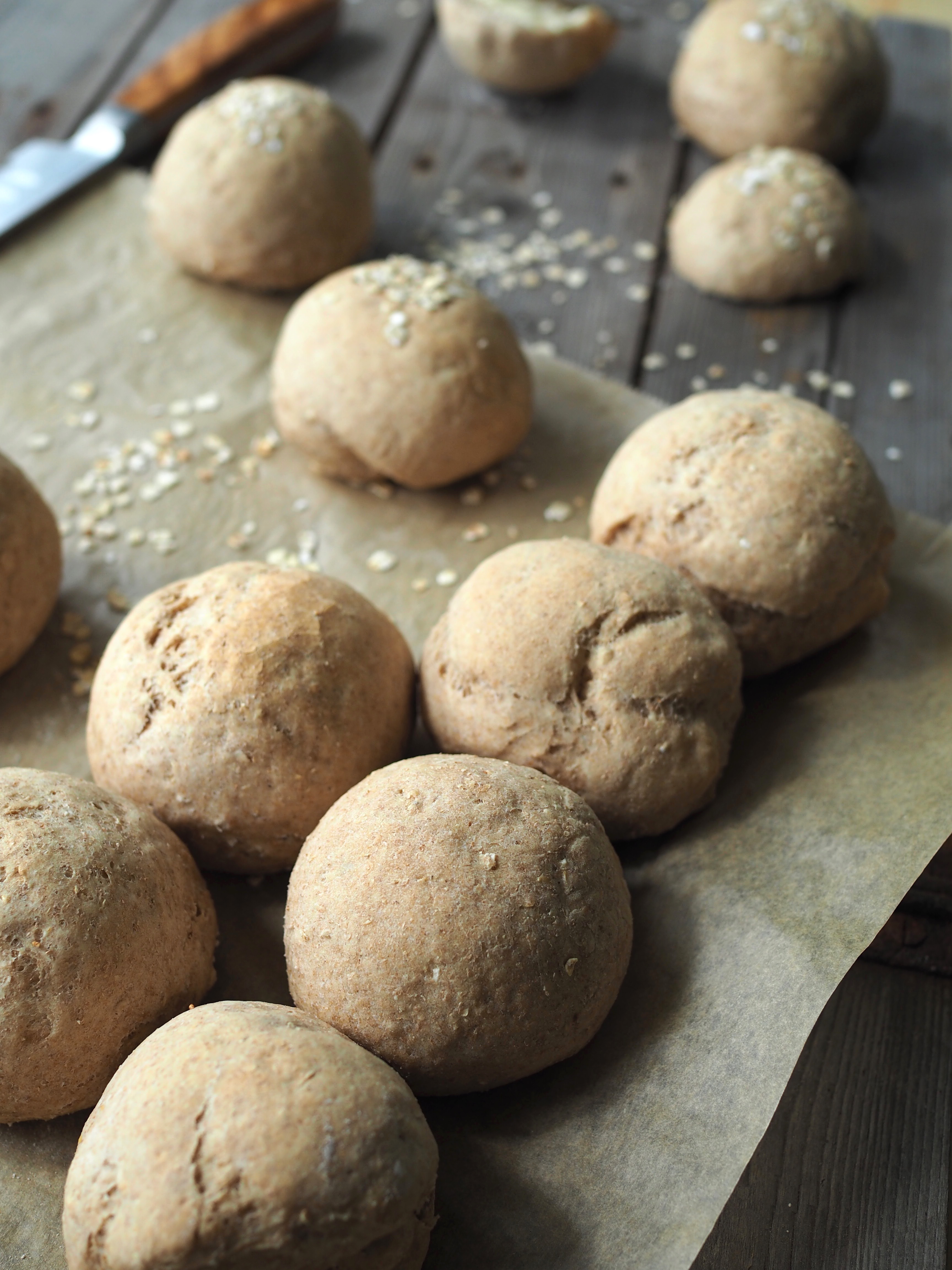 Norwegian Crusty Rolls with Oats (Rundstykker med Havregryn)