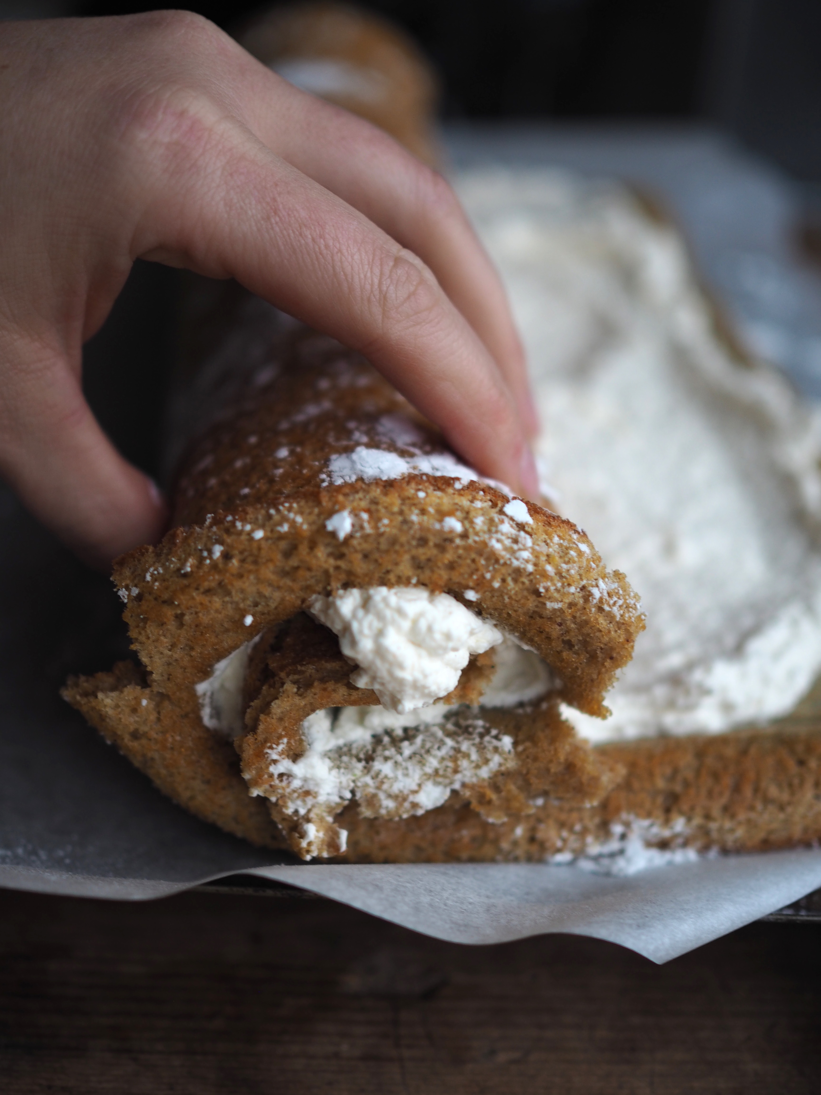 Flourless Rutabaga Roulade with Cardamom Cream (Kålrabirullekake med kardemommekrem)
