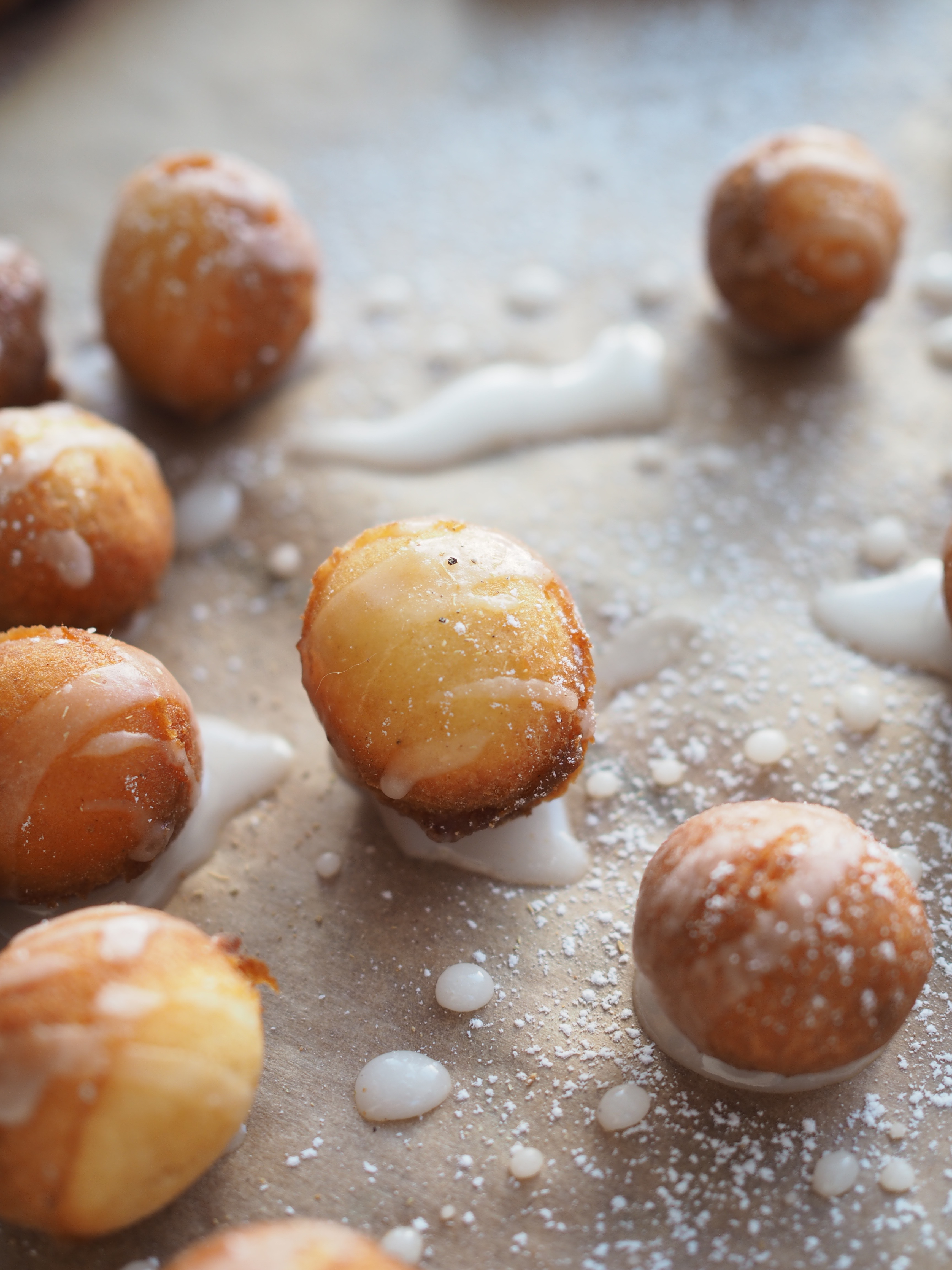 Smultringer (Norwegian Doughnuts) Served with an Apple Glaze