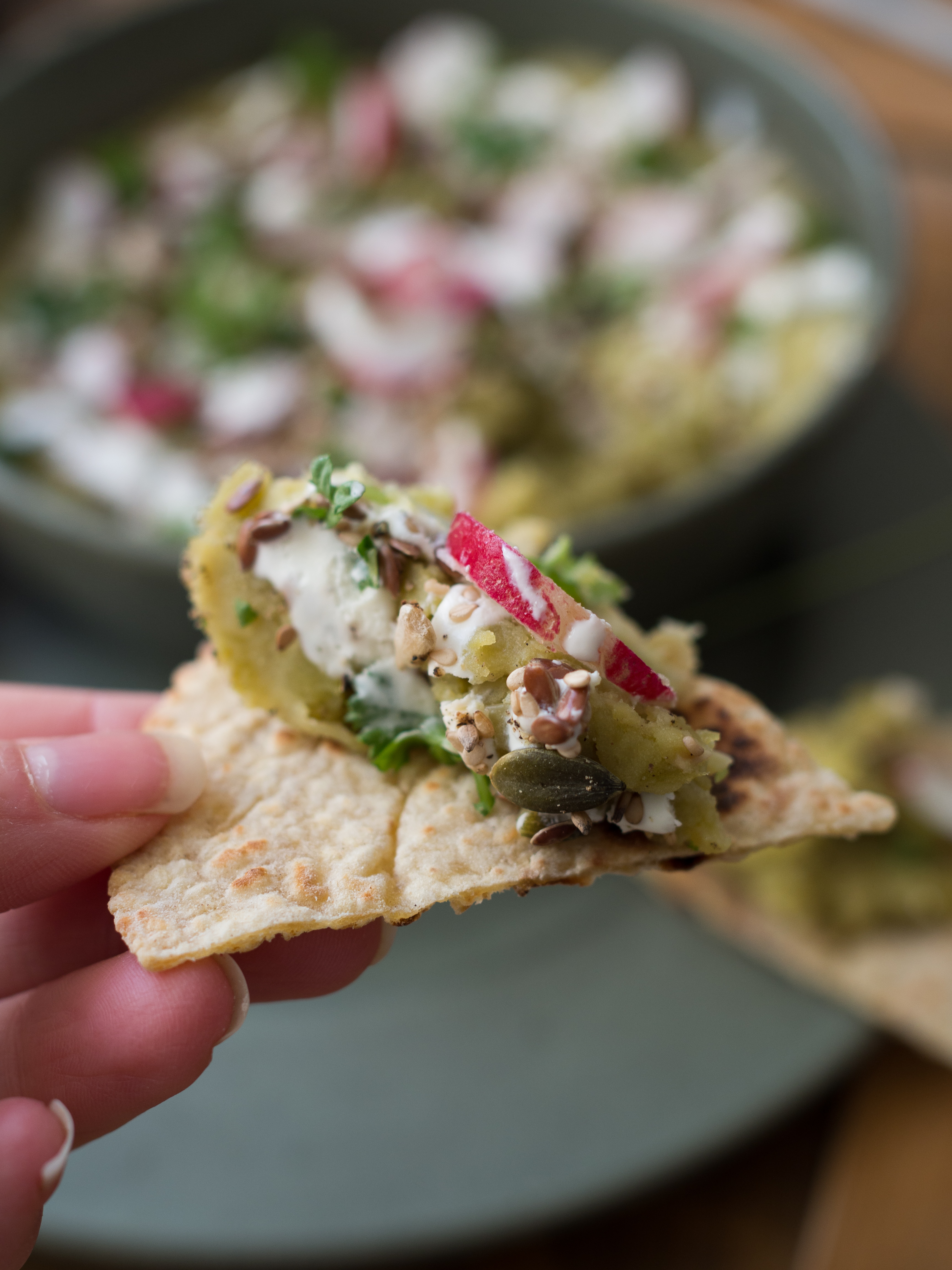Stewed Green Pea Dip with Radishes (Ertestuing-dipp)