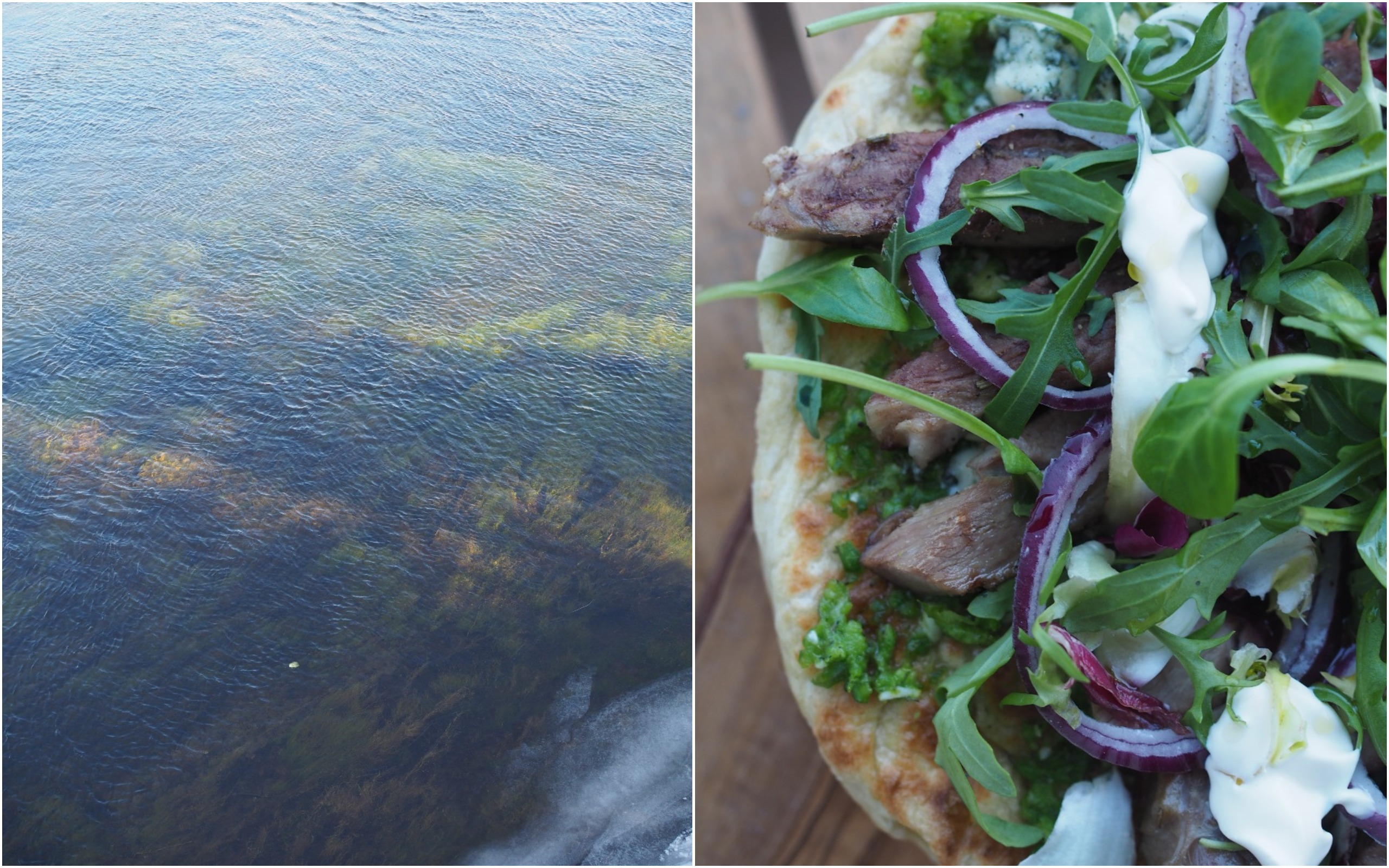 Outdoor Skillet Pizza with Lamb and Pea Pesto