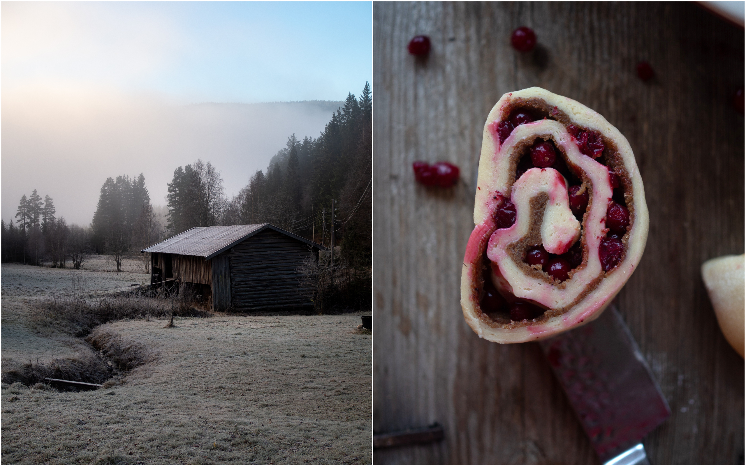 Lingonberry Cinnamon Sweet Buns (tytebær-og kanel snurrer