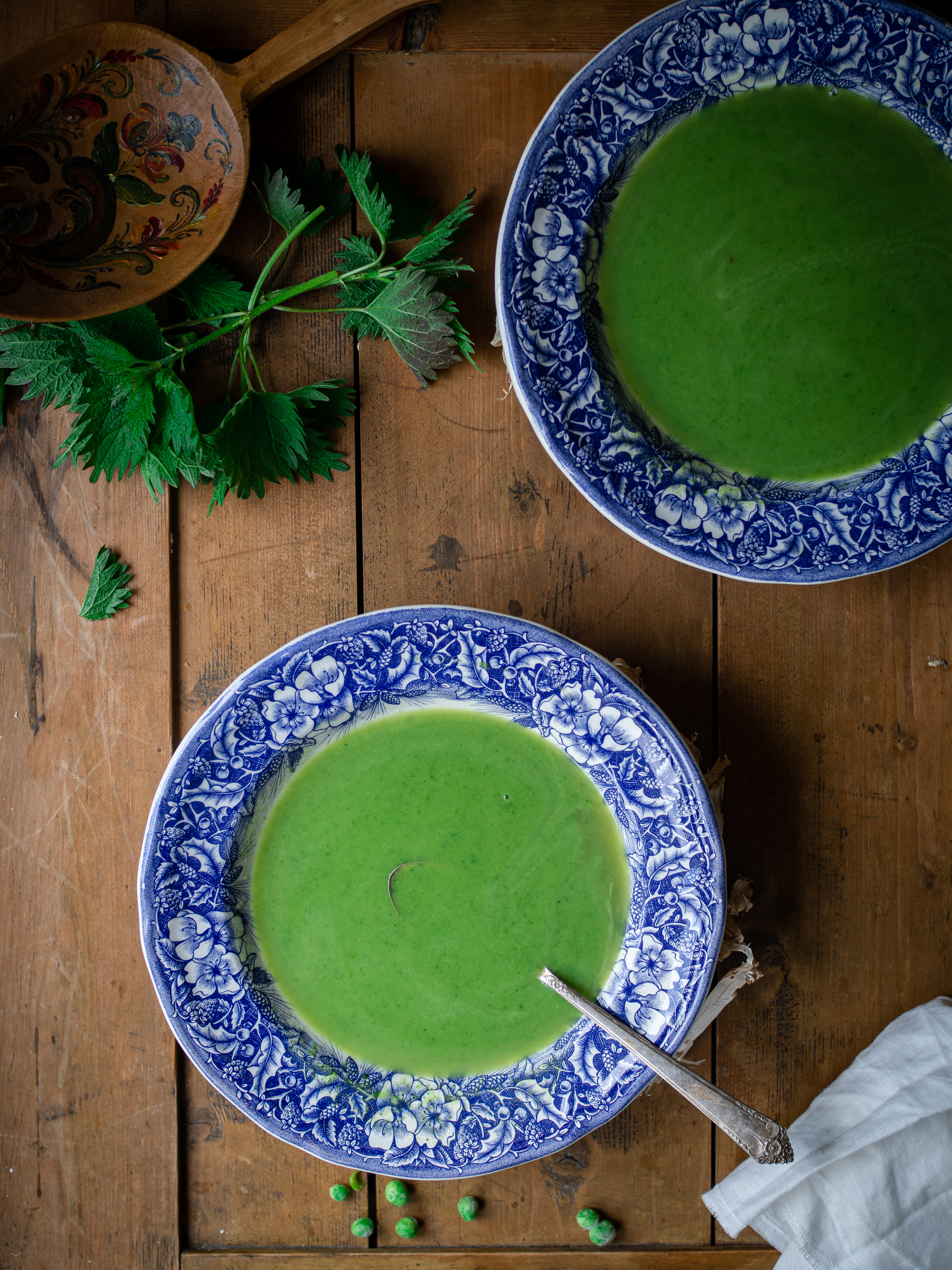 Wild Nettle and Pea Soup (Brenneslesuppe med erter)