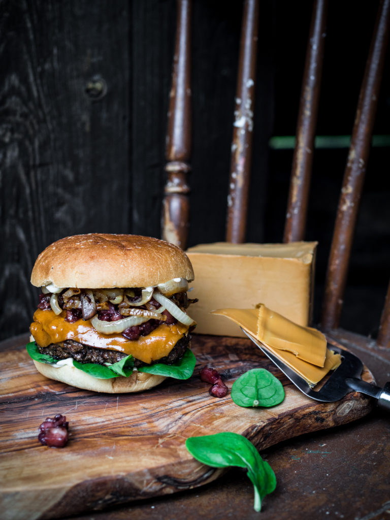 The Ultimate Brunost Burger with Lingonberry-Bacon Jam