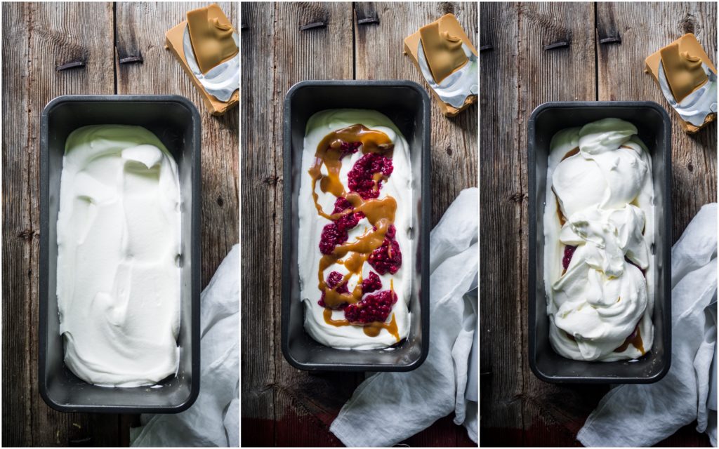 No-Churn Brunost and Raspberry Swirl Ice Cream