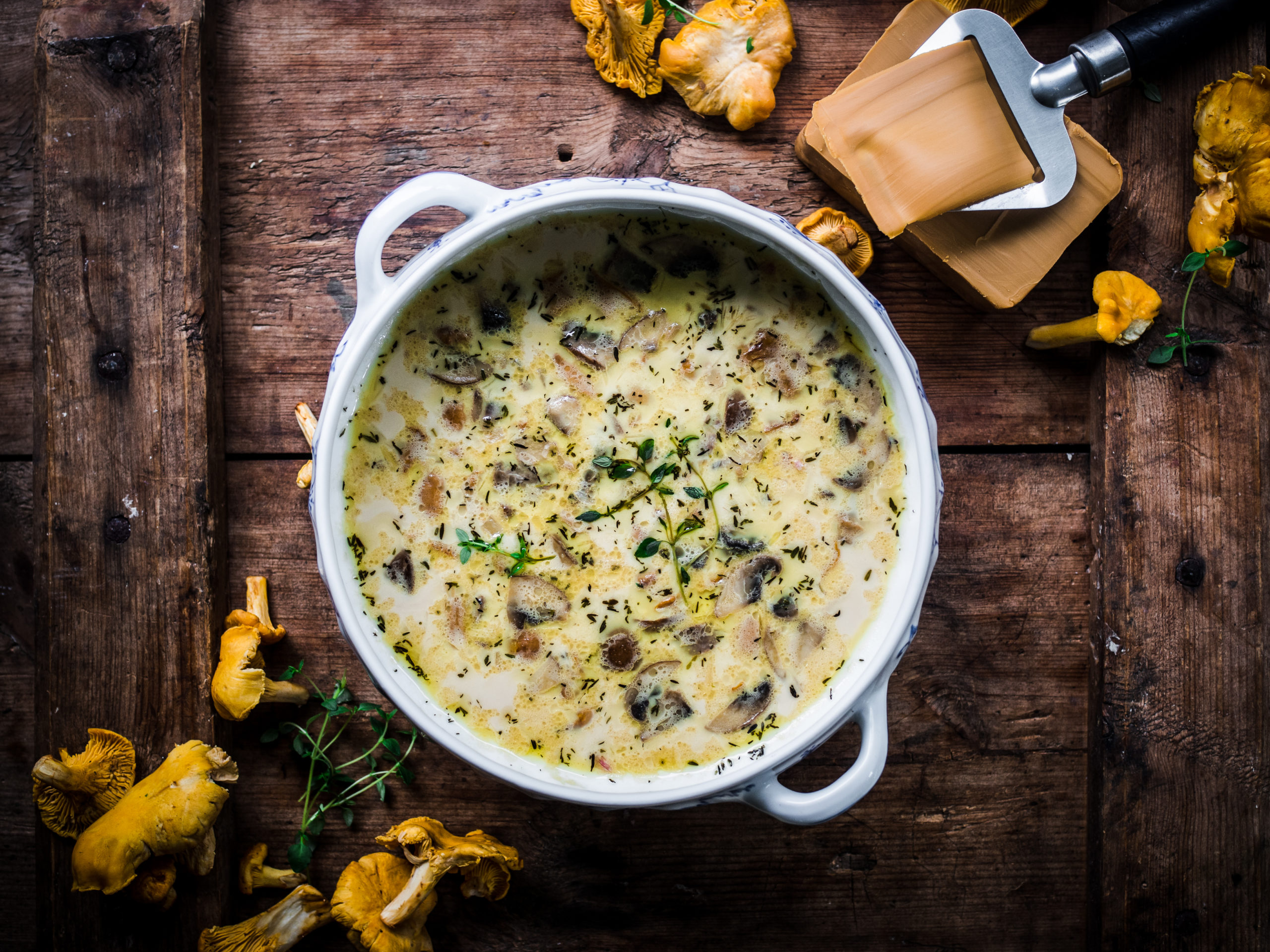 Creamy Wild Mushroom and Brunost Soup