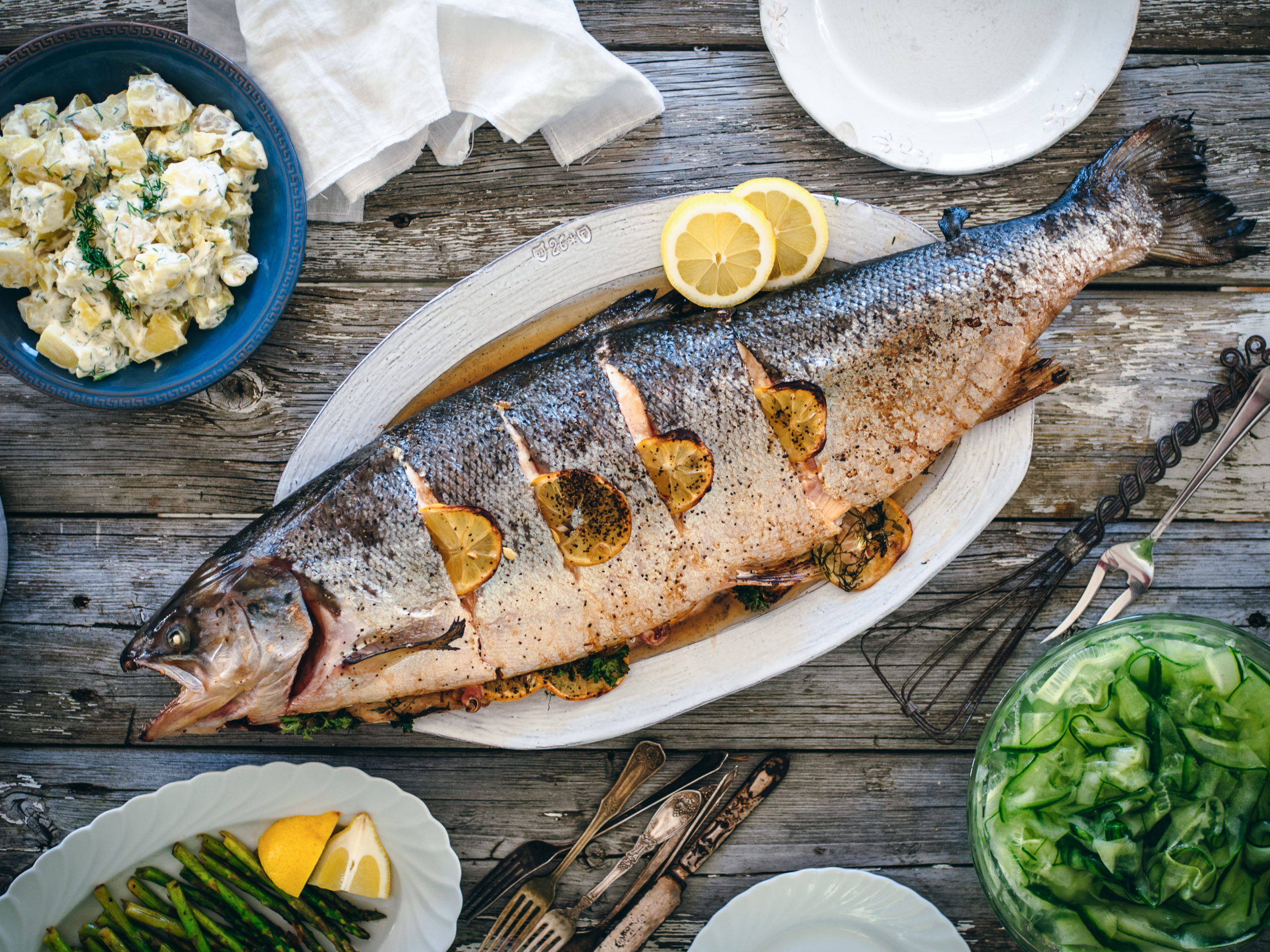 Grilled Whole Salmon for a Crowd