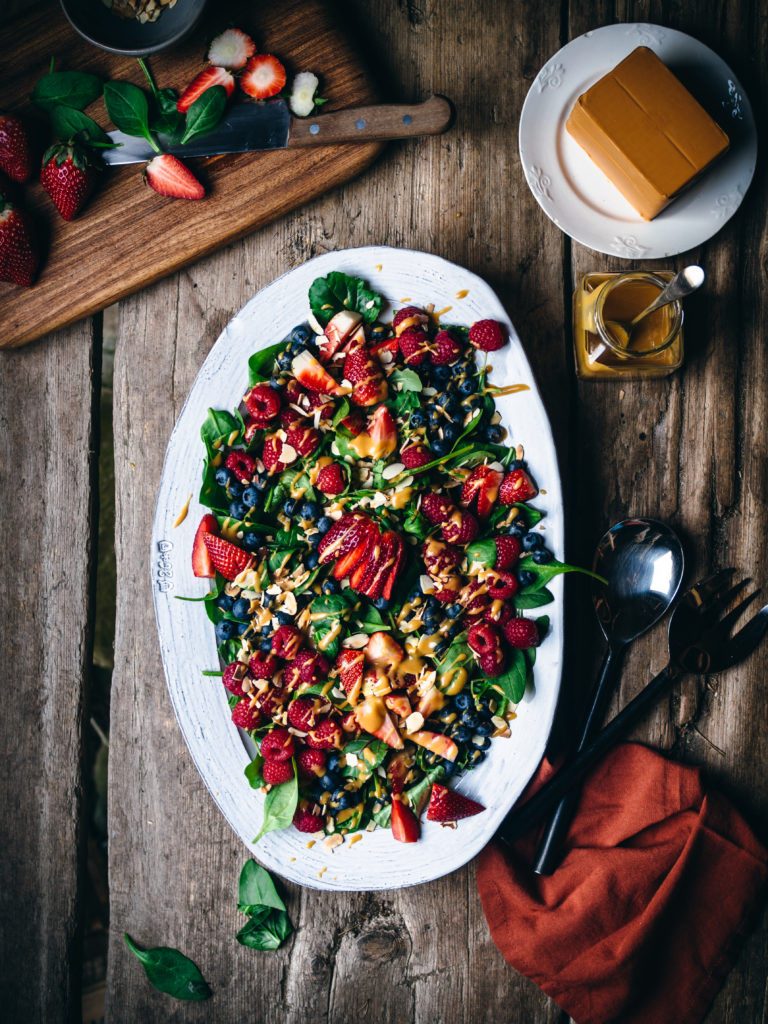 Berry Salad with Brown Cheese Vinaigrette