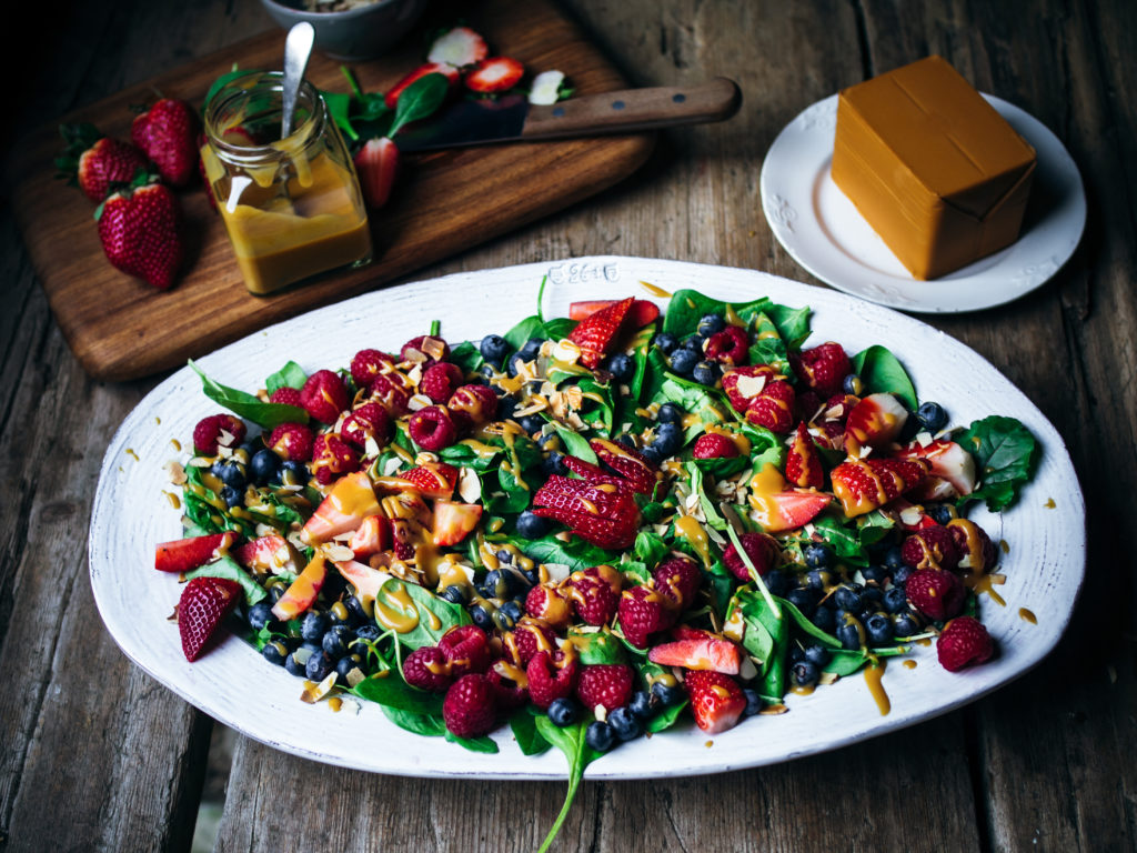 Berry Salad with Brown Cheese Vinaigrette