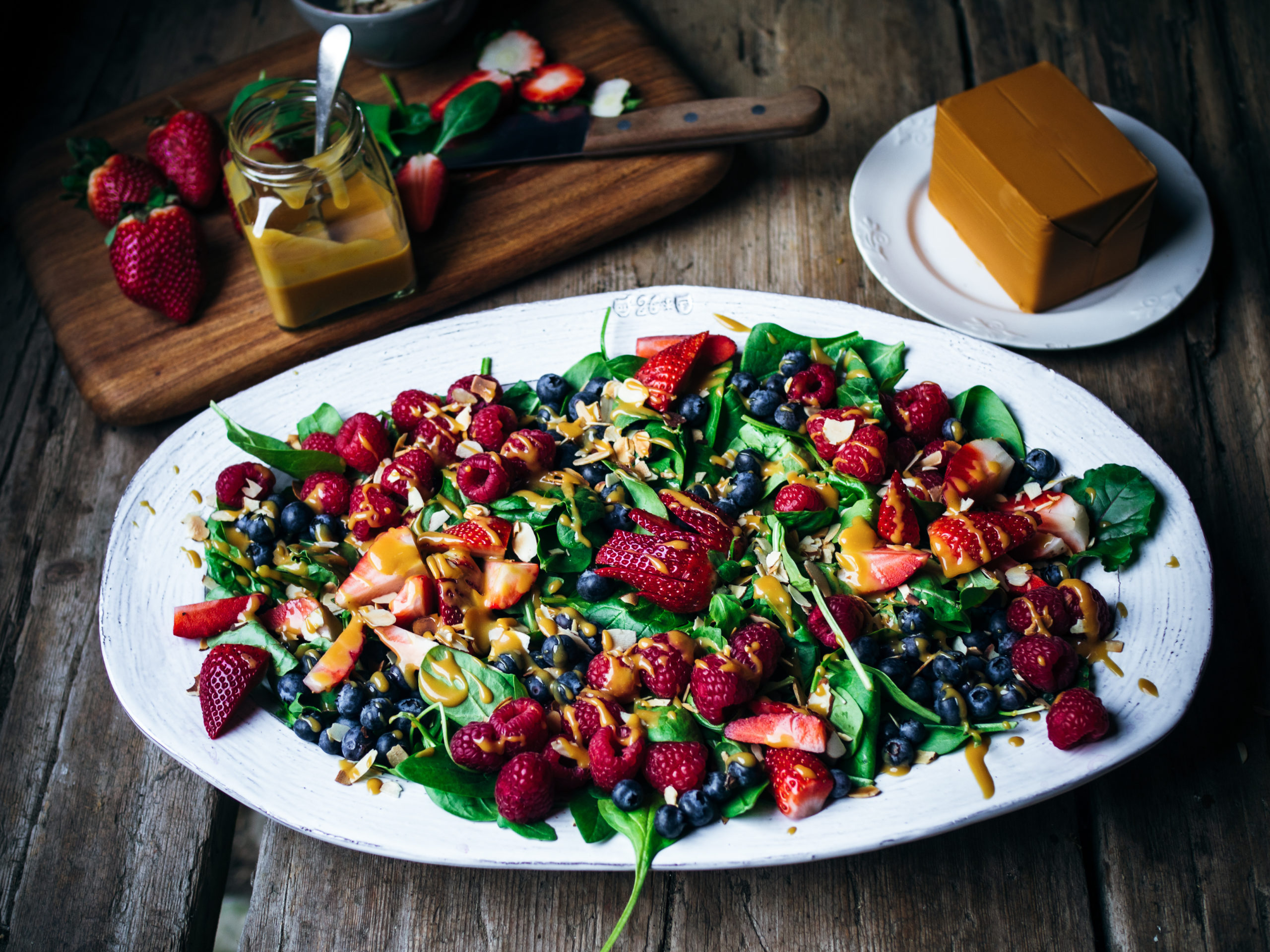 Berry Salad with Brown Cheese Vinaigrette