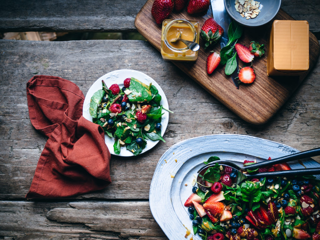 Berry Salad with Brown Cheese Vinaigrette