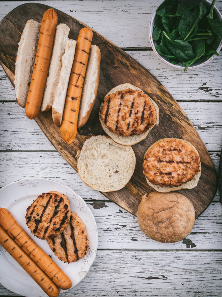 Salmon Dogs and Burgers
