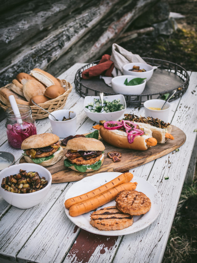Nordic Style Salmon Dogs and Burgers