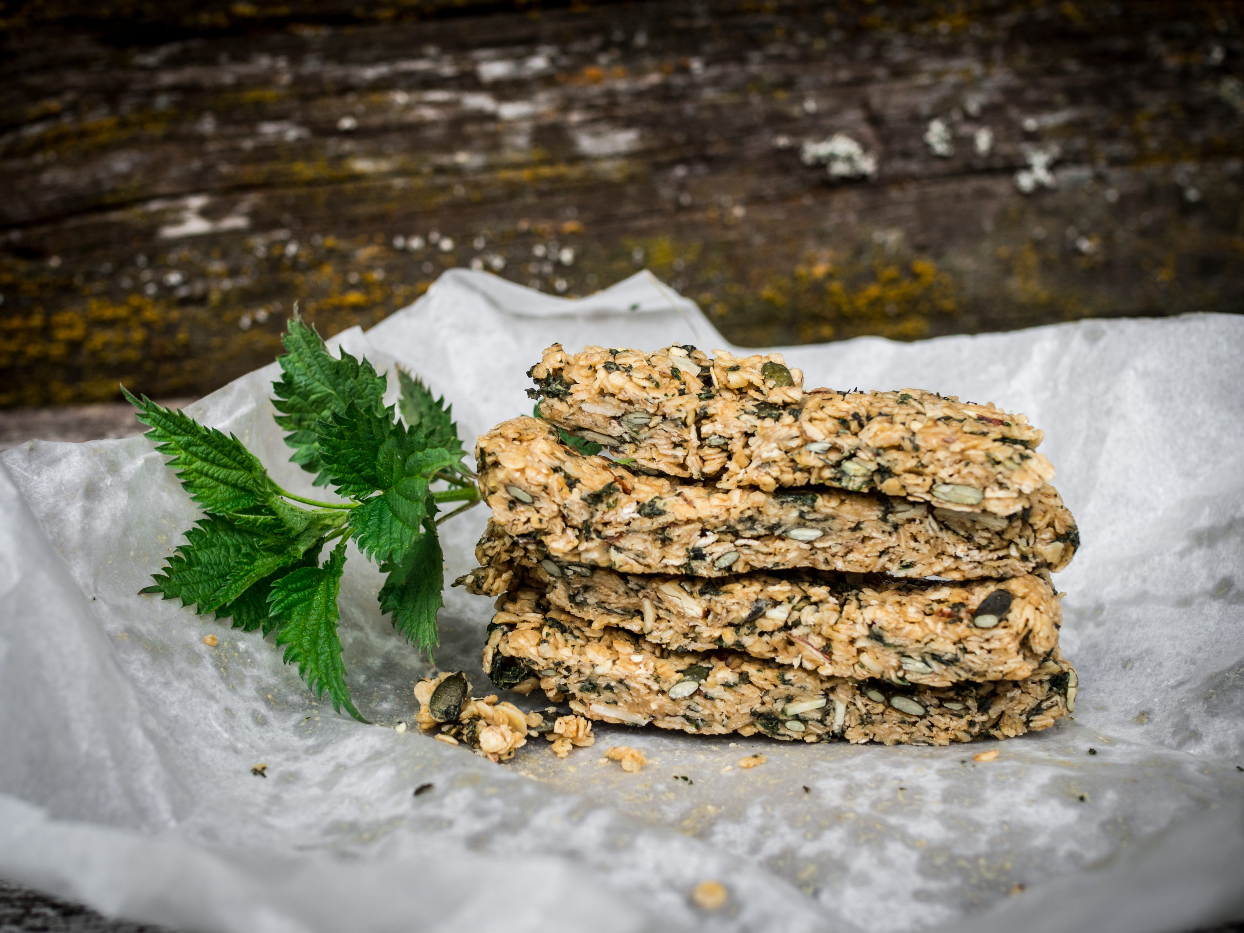 Nettle Honey Oat Bars