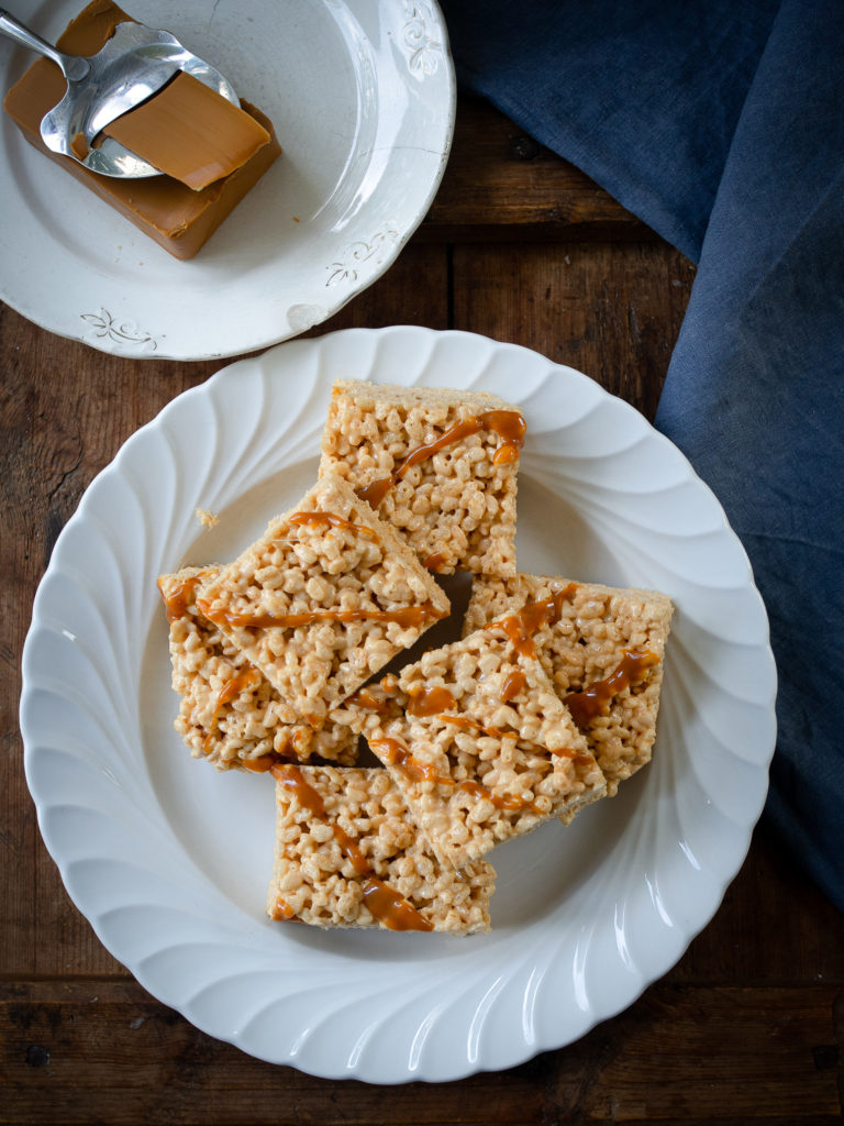 Brown Cheese Caramel Rice Krispies Treats 