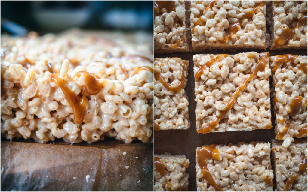 Brown Cheese Caramel Rice Krispies Treats 