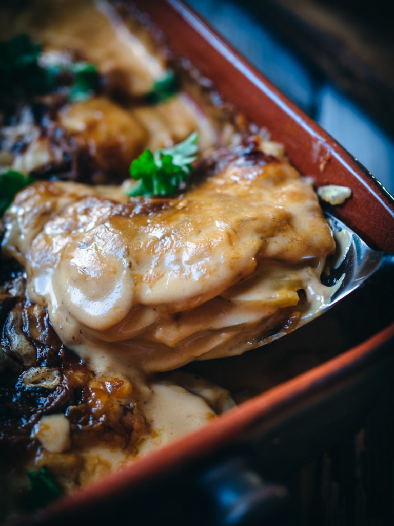 Creamy Brown Cheese Scalloped Potatoes