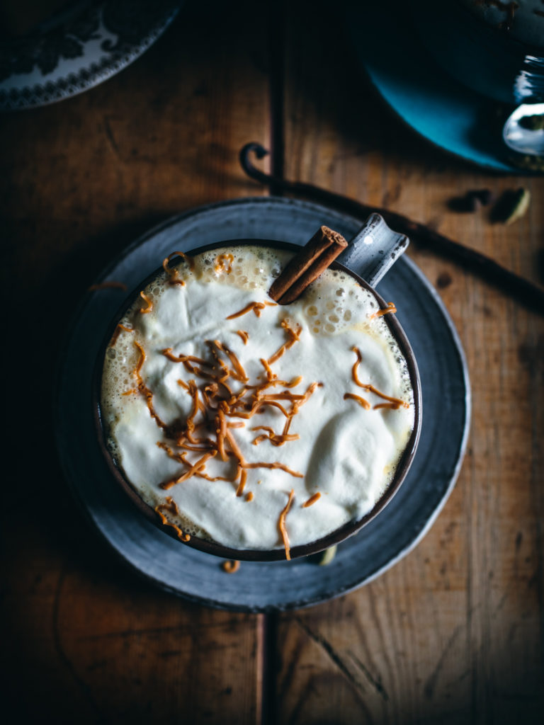 Creamy Brunost Spiced Latte (Brown Cheese)