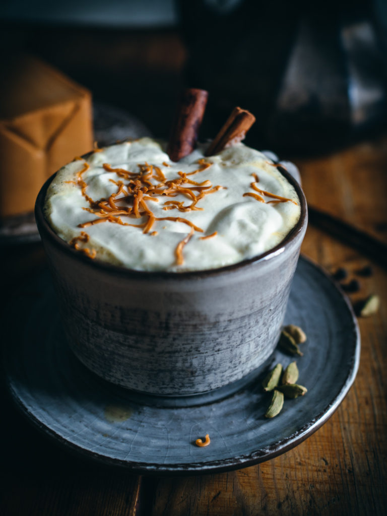 Creamy Brunost Spiced Latte (Brown Cheese)
