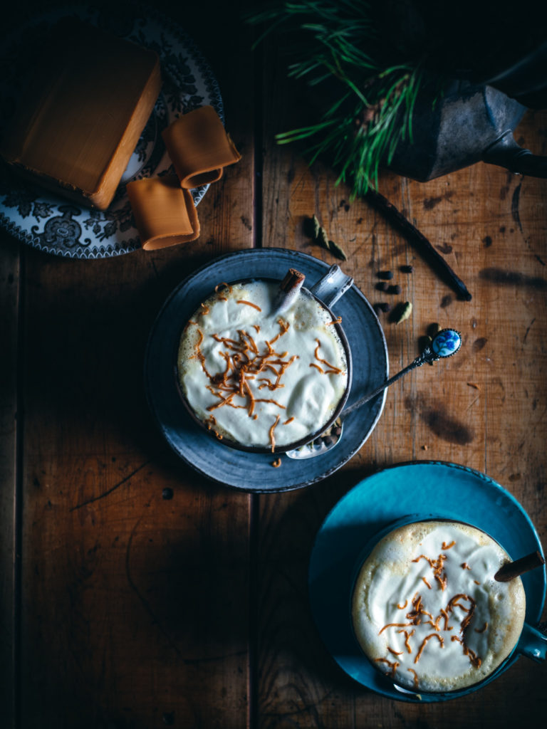 Creamy Brunost Spiced Latte (Brown Cheese)