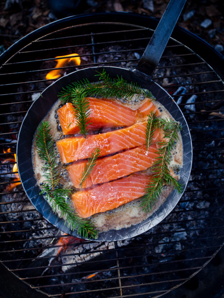 Conifer Needle and Brown-Butter Salmon