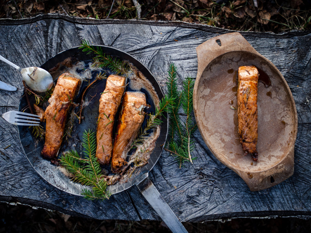Conifer Needle and Brown-Butter Salmon