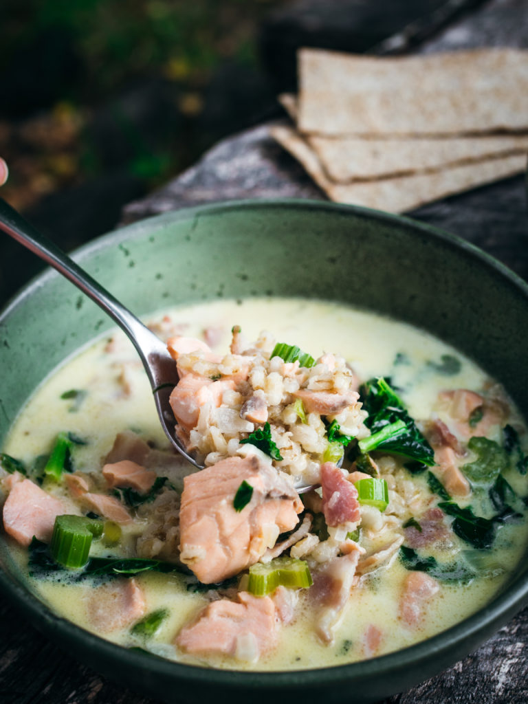 Salmon and Barley Soup