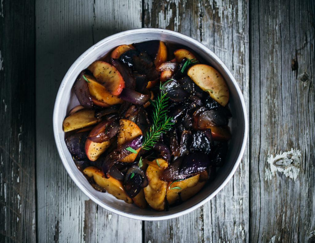 Honey Sauteed Apples, Prunes, and Onions