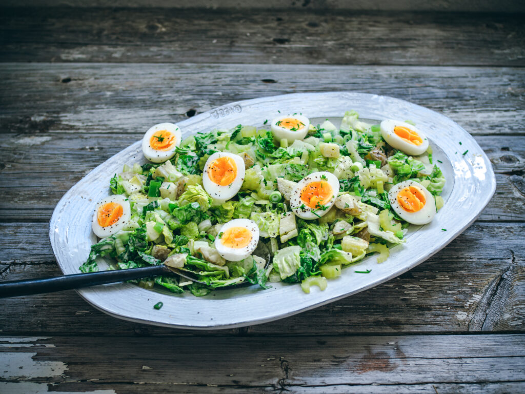 Potato and Lettuce Salad with Pickled Celery