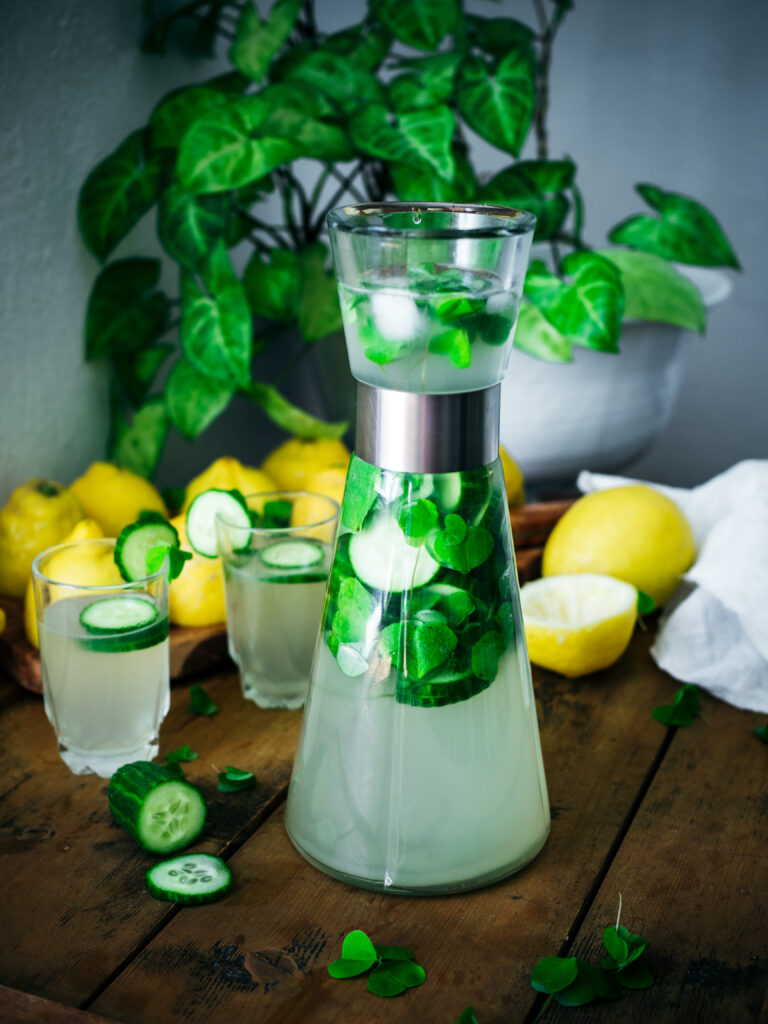 Wood Sorrel and Cucumber Lemonade
